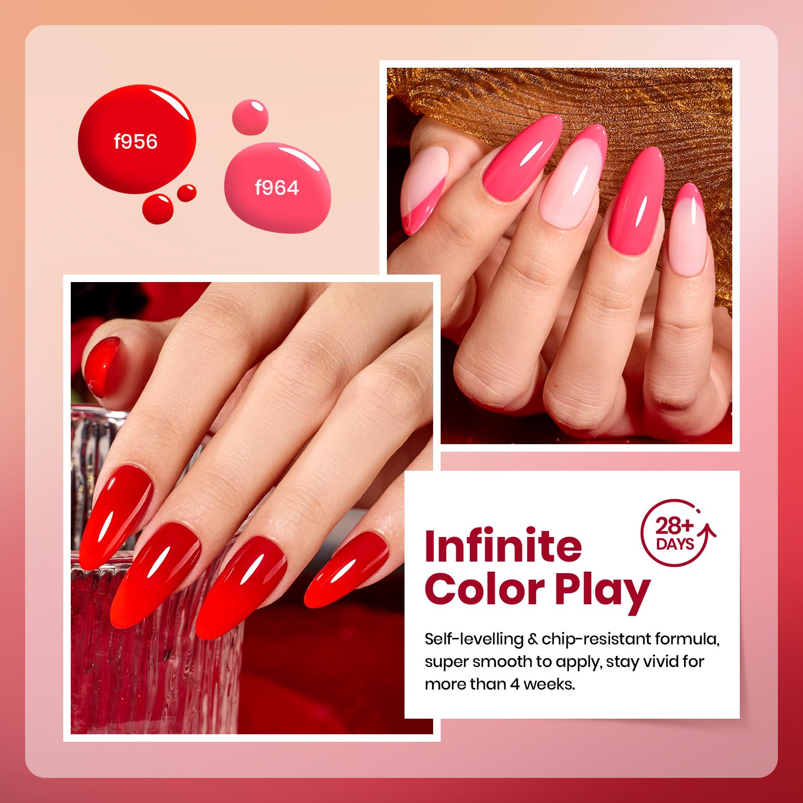 Prime Crimson Horizon -  6 Colors Burgundy Bloody Red Pink Gel Polish Set