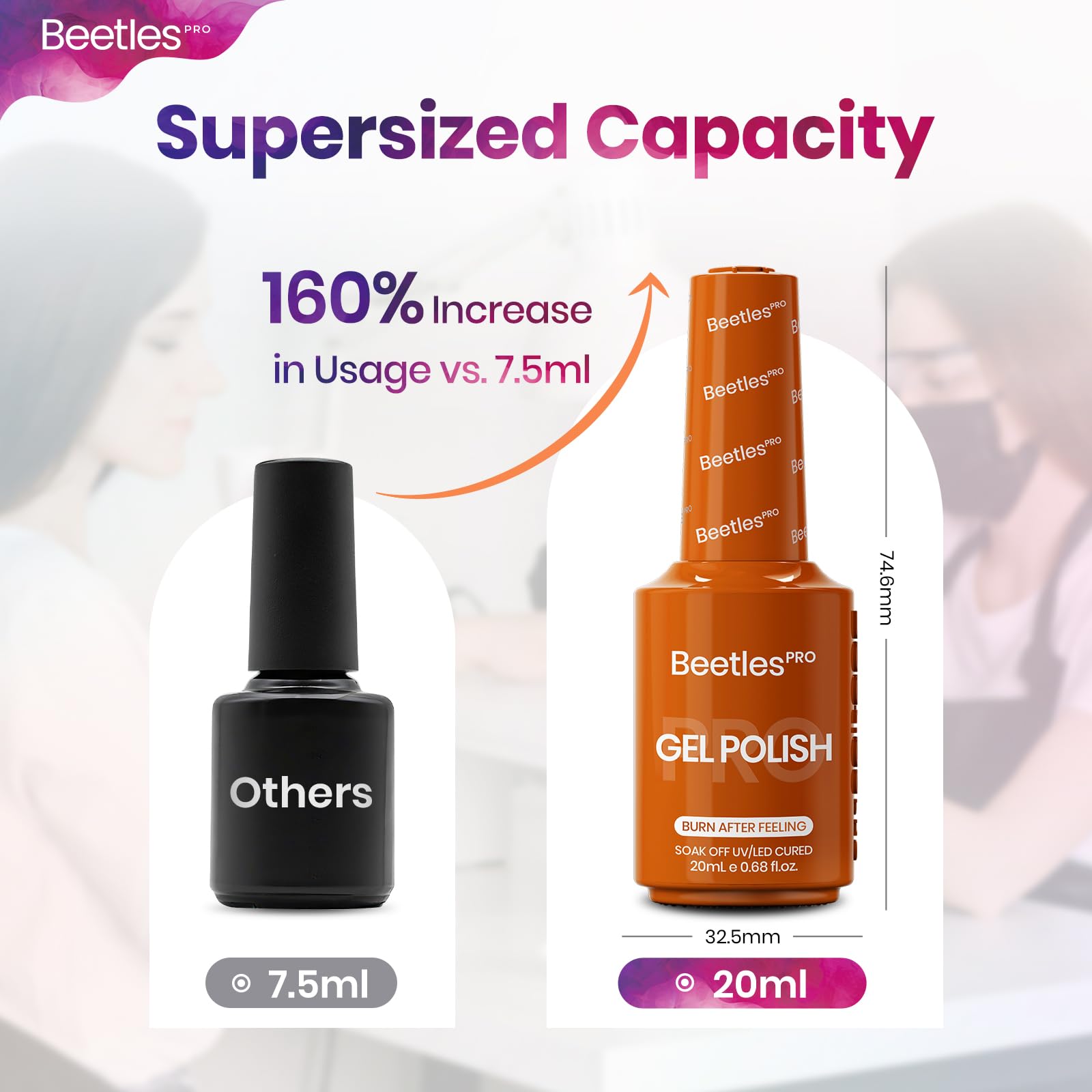 Beetles Pro Orange Gel Polish - Burn After Feeling, Burnt Orange Color 20ML Gel Polish, UV Nail Lamp Cure Needed Nail Arts Salon-Quality Shine Long Lasting
