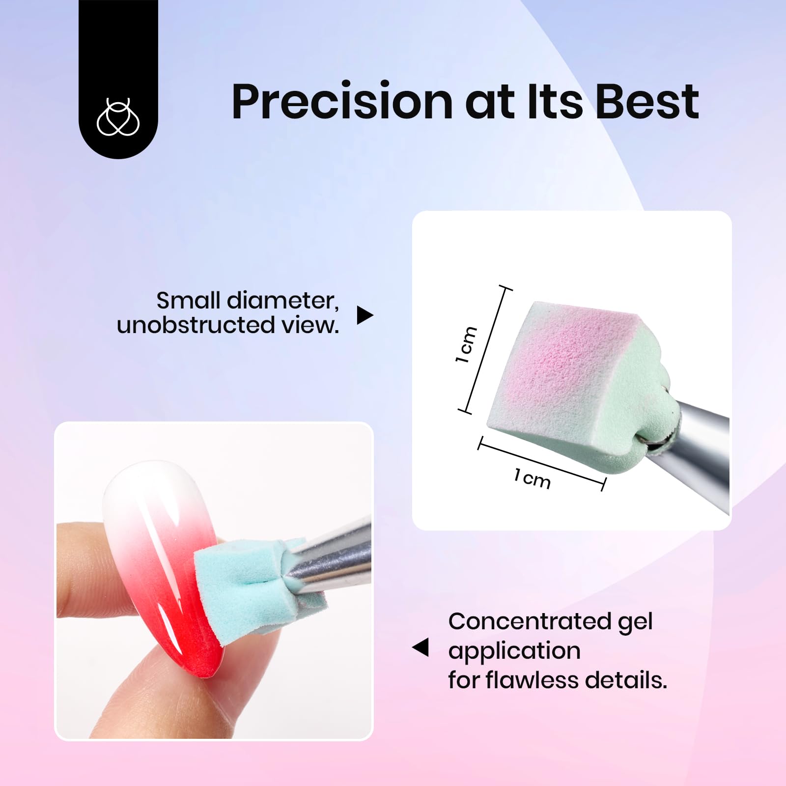 204Pcs Soft Nail Sponges for Ombre With Grabbing Pen