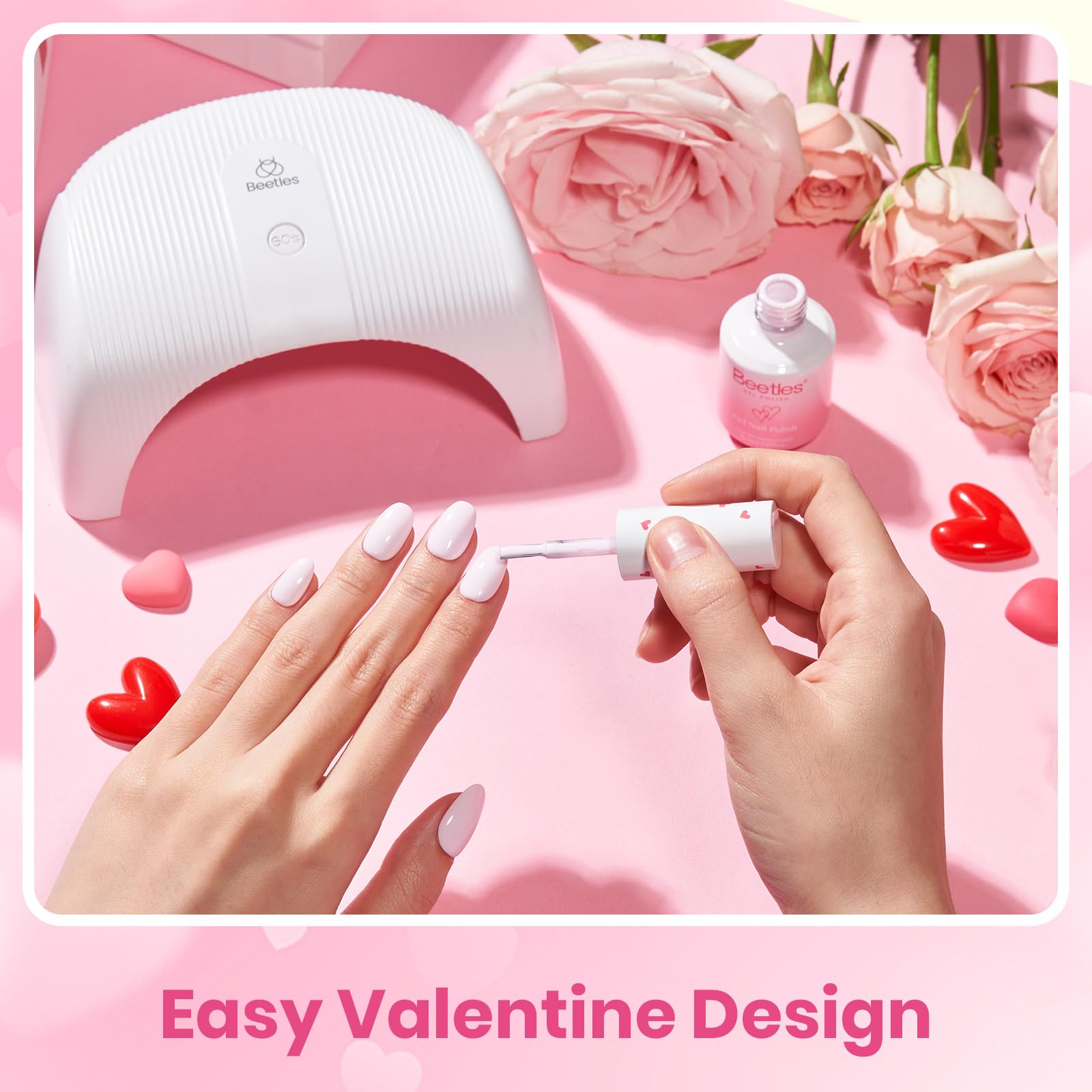 Beetles Barely Pink Gel Polish - 15ml Light Pink for Valentine Nails