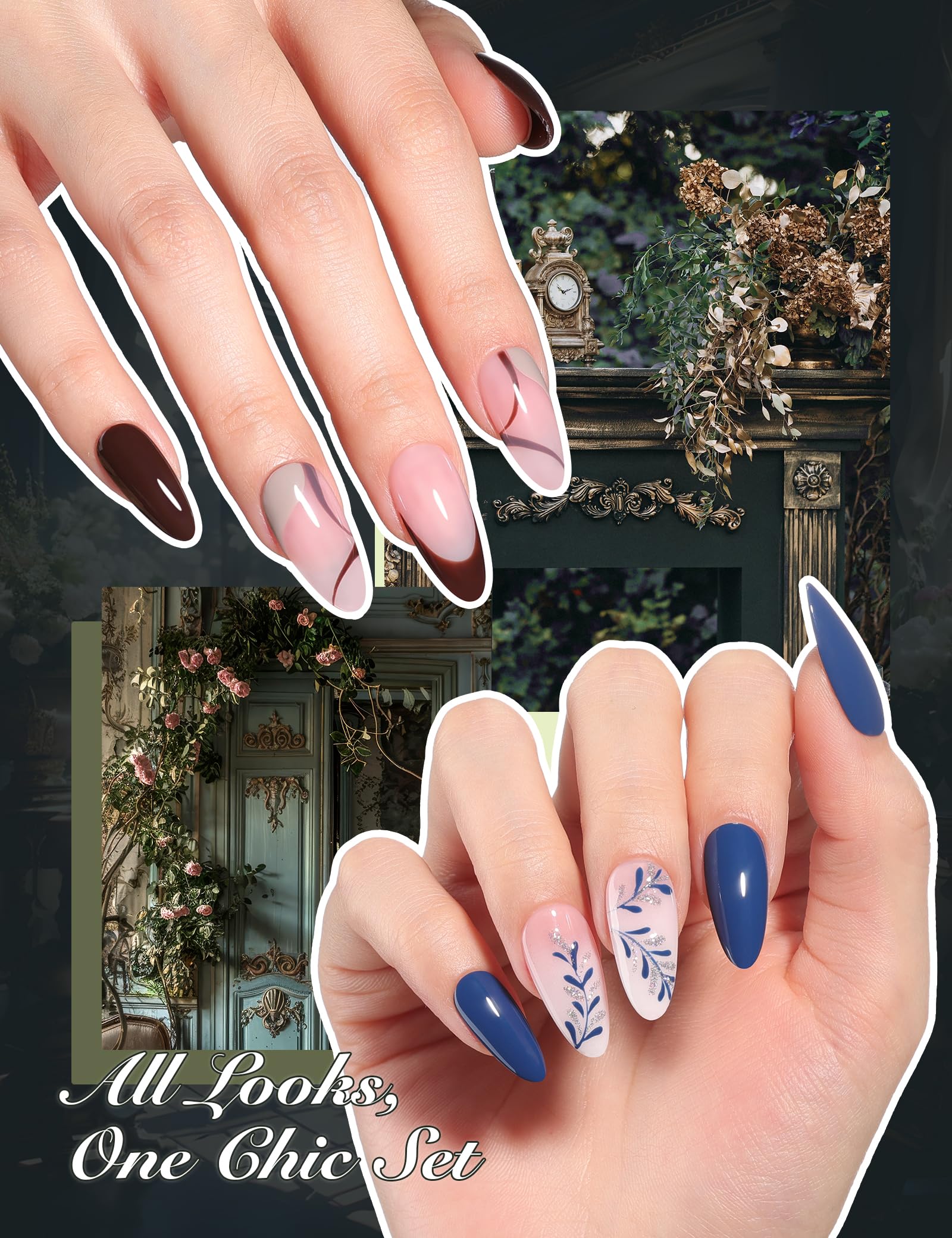 Beetles Gel Polish Christmas Gift Winter Fantasy - 30 Gel Colors Set with Top and Base Coat (15ml/Each)