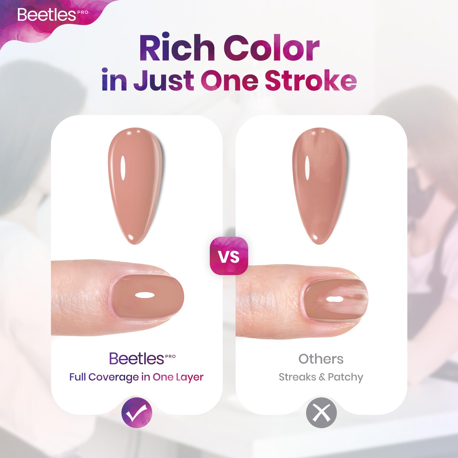 Beetles Pro Jelly Gel Nail Polish - Spring Nails Romantic Burnout, HEMA Free & TPO Free, 15ml Nude Jelly Color Gel Polish Spring