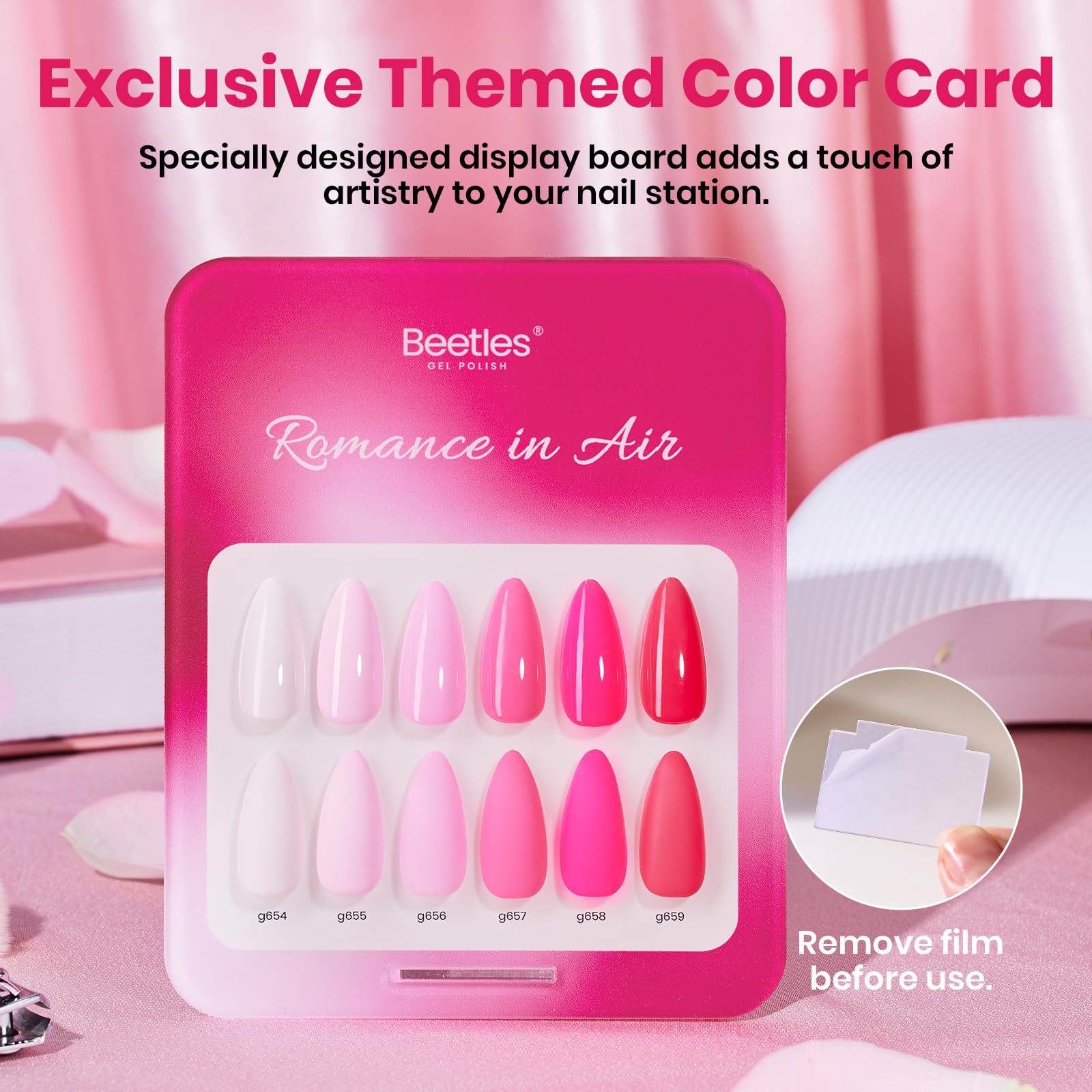 Beetles Valentines Pink Gel Polish Set - Romance in Air Collection 15Ml Bright Neon Light Hot Pink Colors