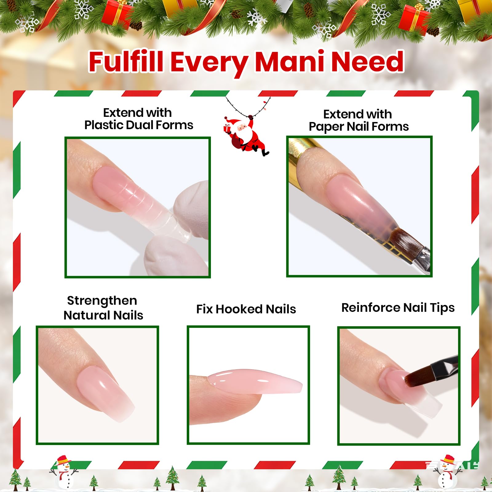 Beetles Christmas Limited Nail Extension Gel - 4 Colors Nail Gel Kit