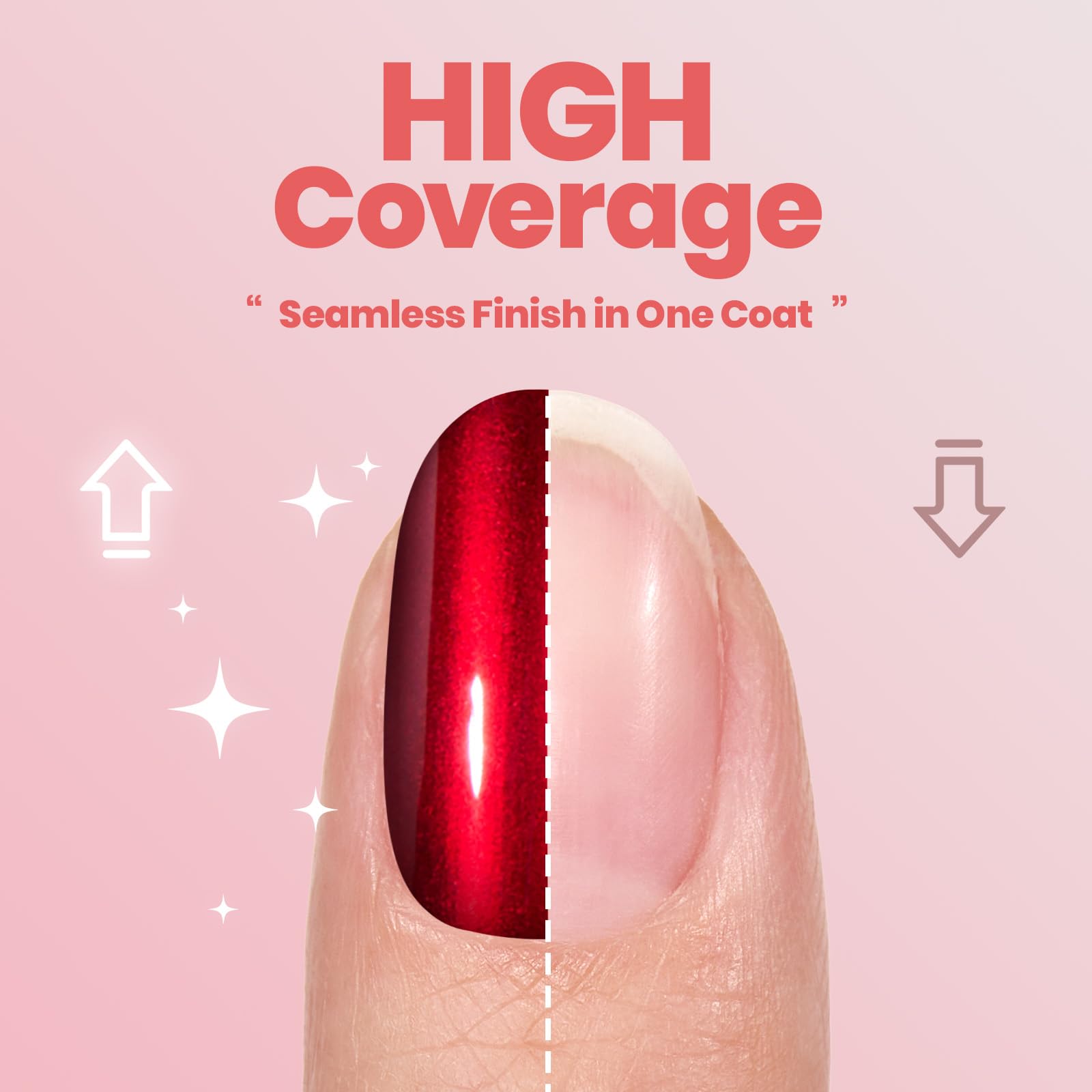 Beetles Red Chrome Nail Polish - Cherry Mirror Chrome Nail Polish Metallic Effect Quick-Drying Glossy
