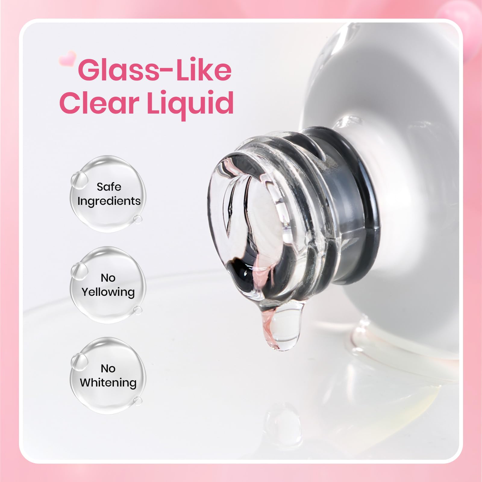 Beetles Valentines Limited Base & Top Coat Set - 2Pcs 15ml No Wipe for Valentine Nails