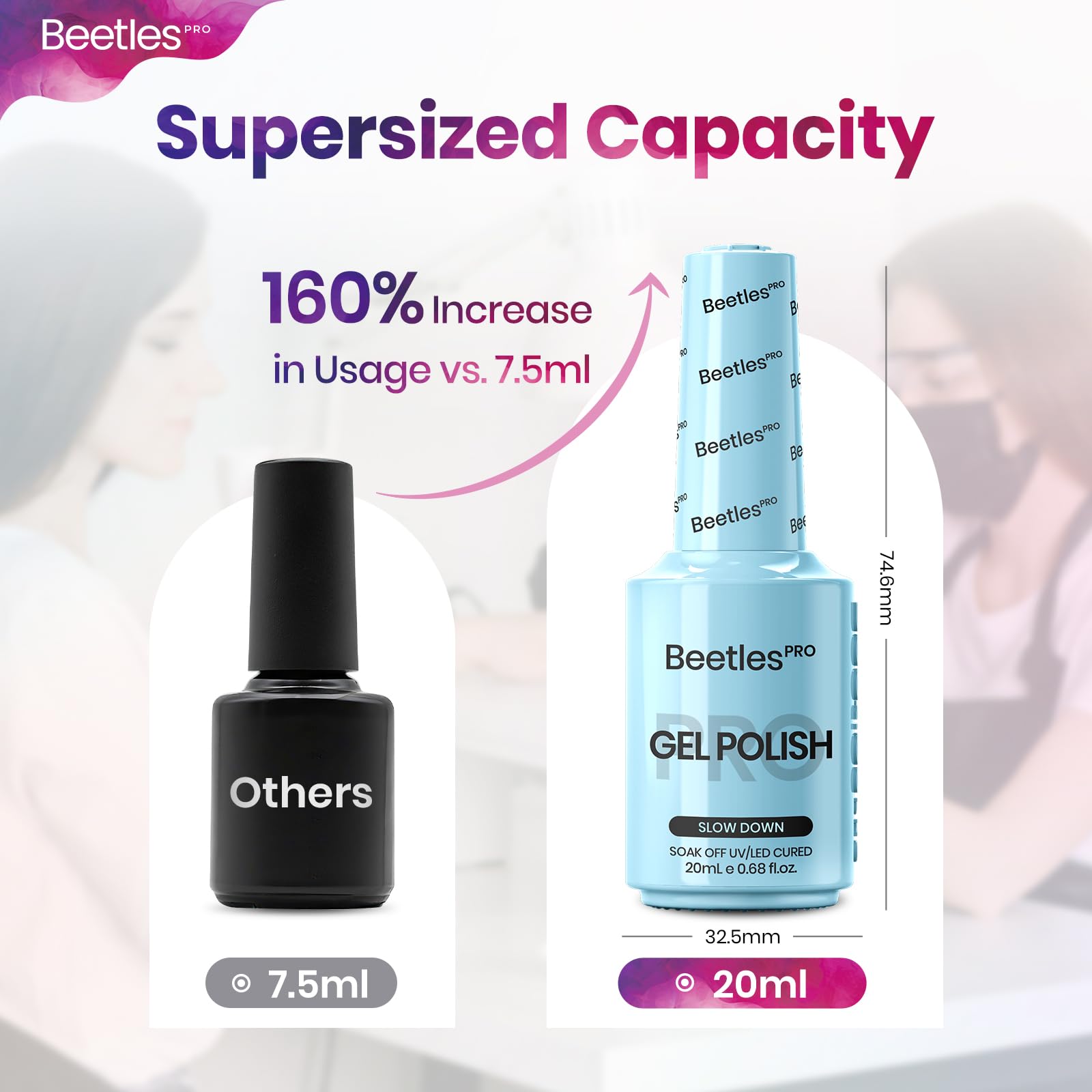 Beetles Pro Blue Gel Polish -Slow Down, Sky Baby Blue Color 20ML Gel Polish