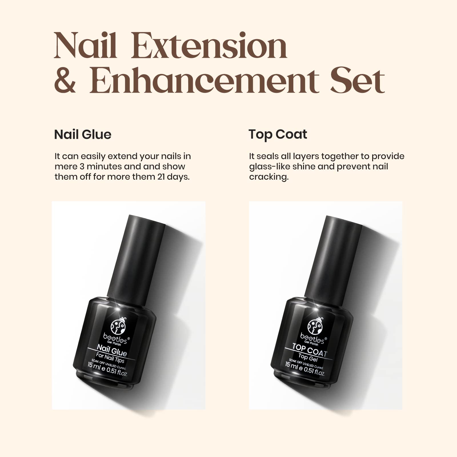Beetles Nail Glue and Top Coat  | 15ML