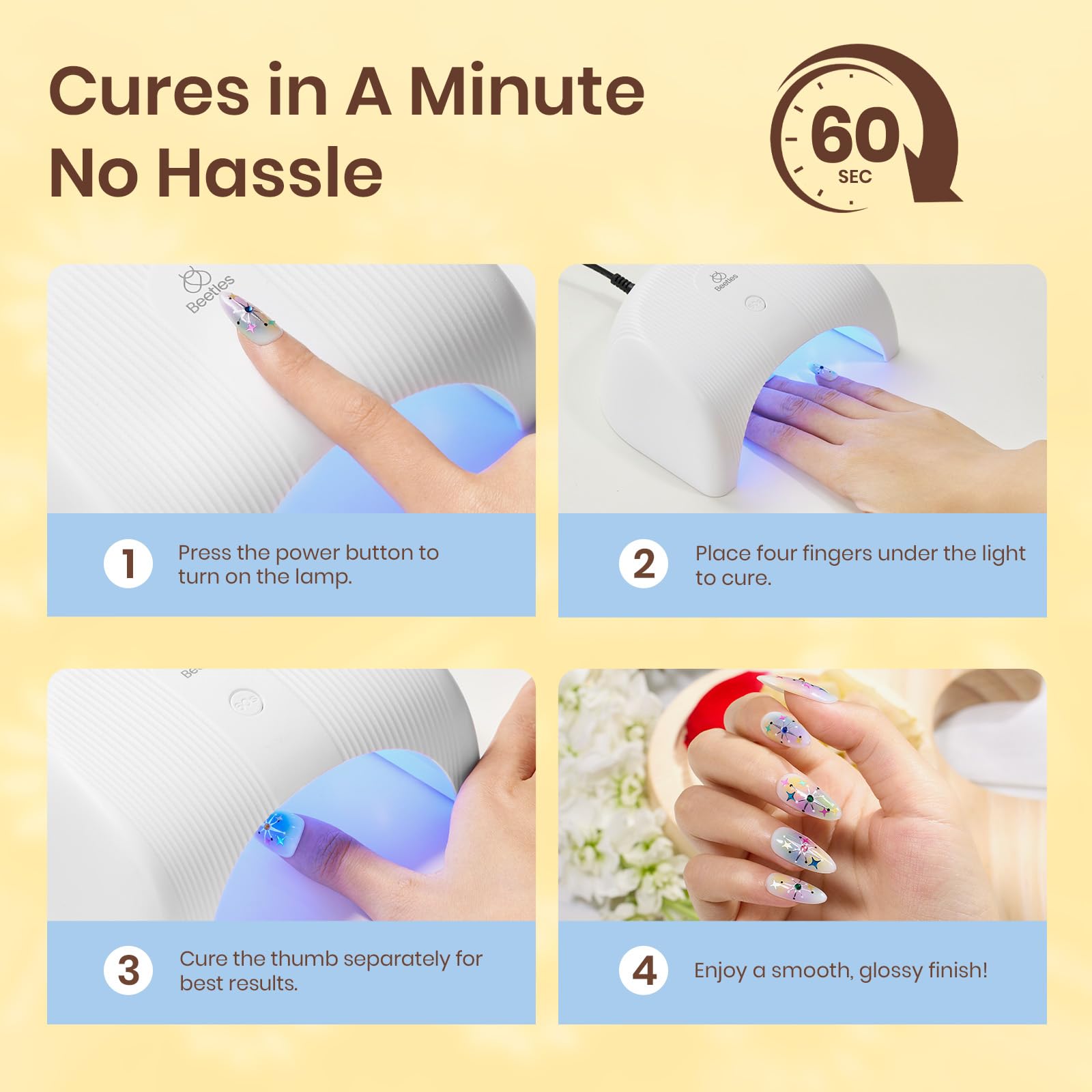 Beetles Gel Nail Polish Kit with U V Light and Nail Drill - 55Pcs Gel Nails Kit 32 Color LuliCore Polka Set