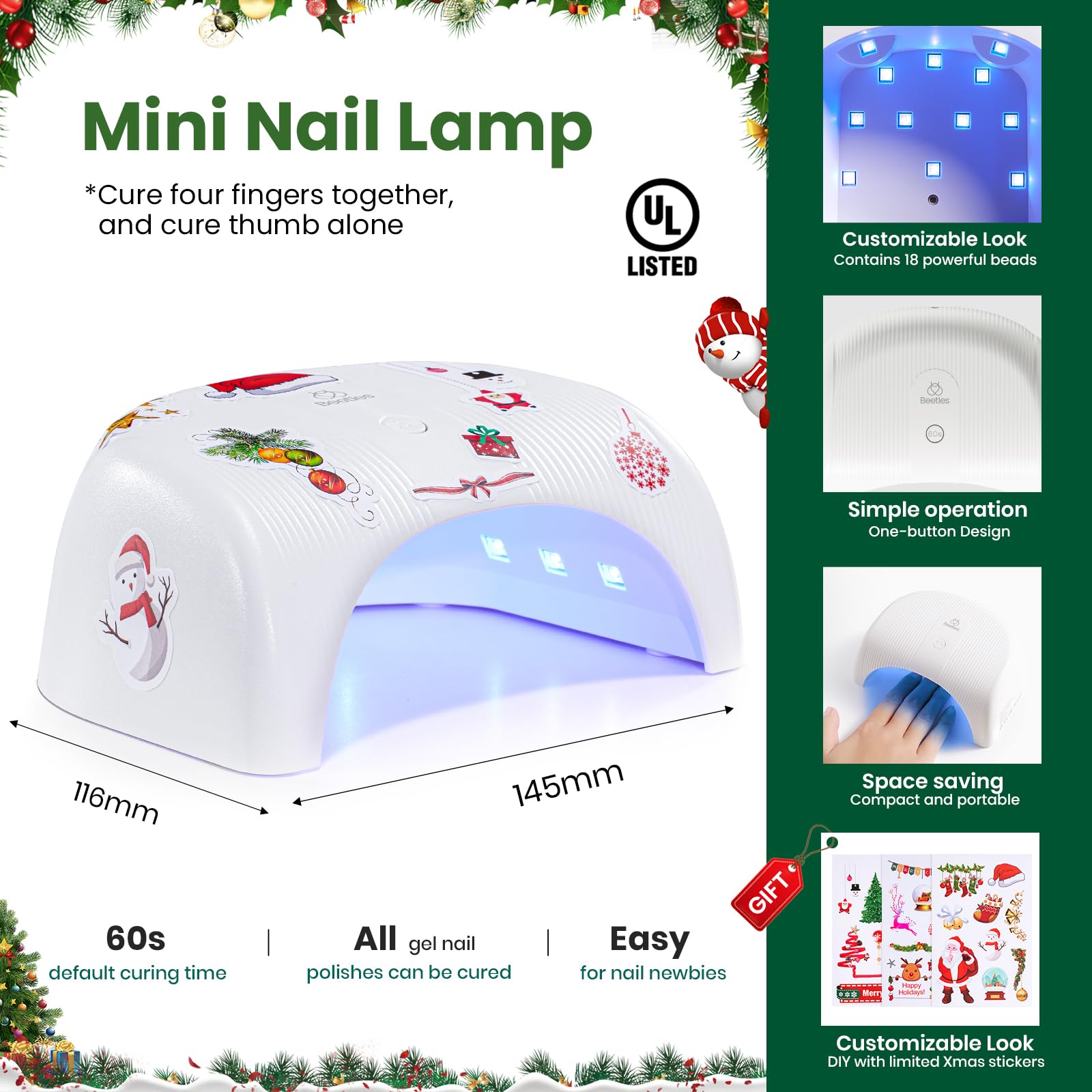 Beetles 82 Pcs Gel Nail Polish Kit with U V Ligh - 55 Color Gel Nail Kit Christmas Gifts