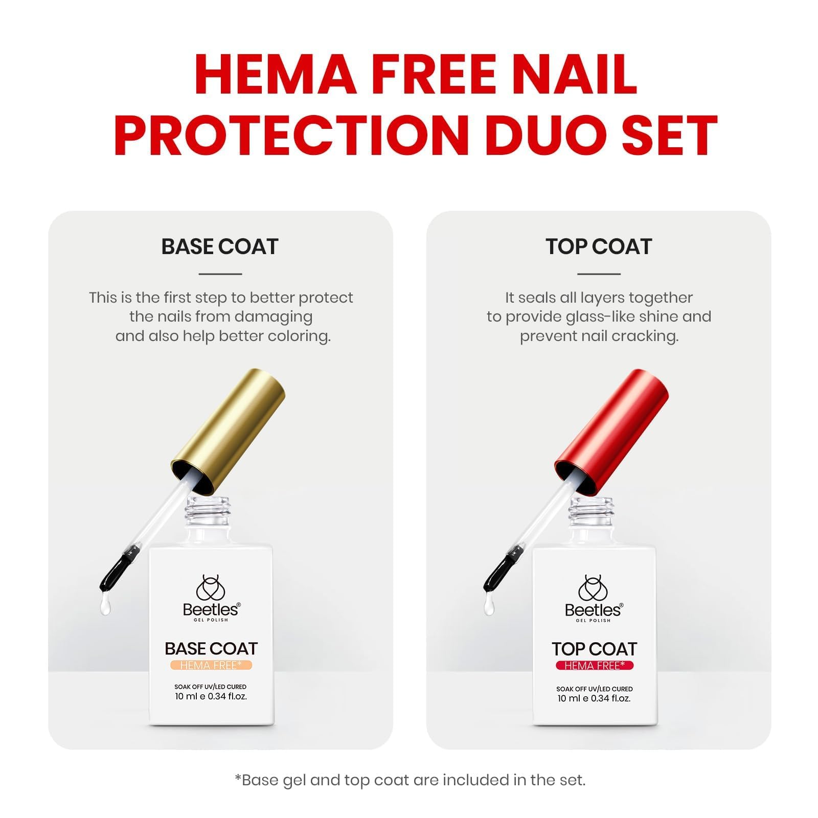Beetles French Tip Gel Polish - Dusky Rose with Base Coat Top Coat Hema Free