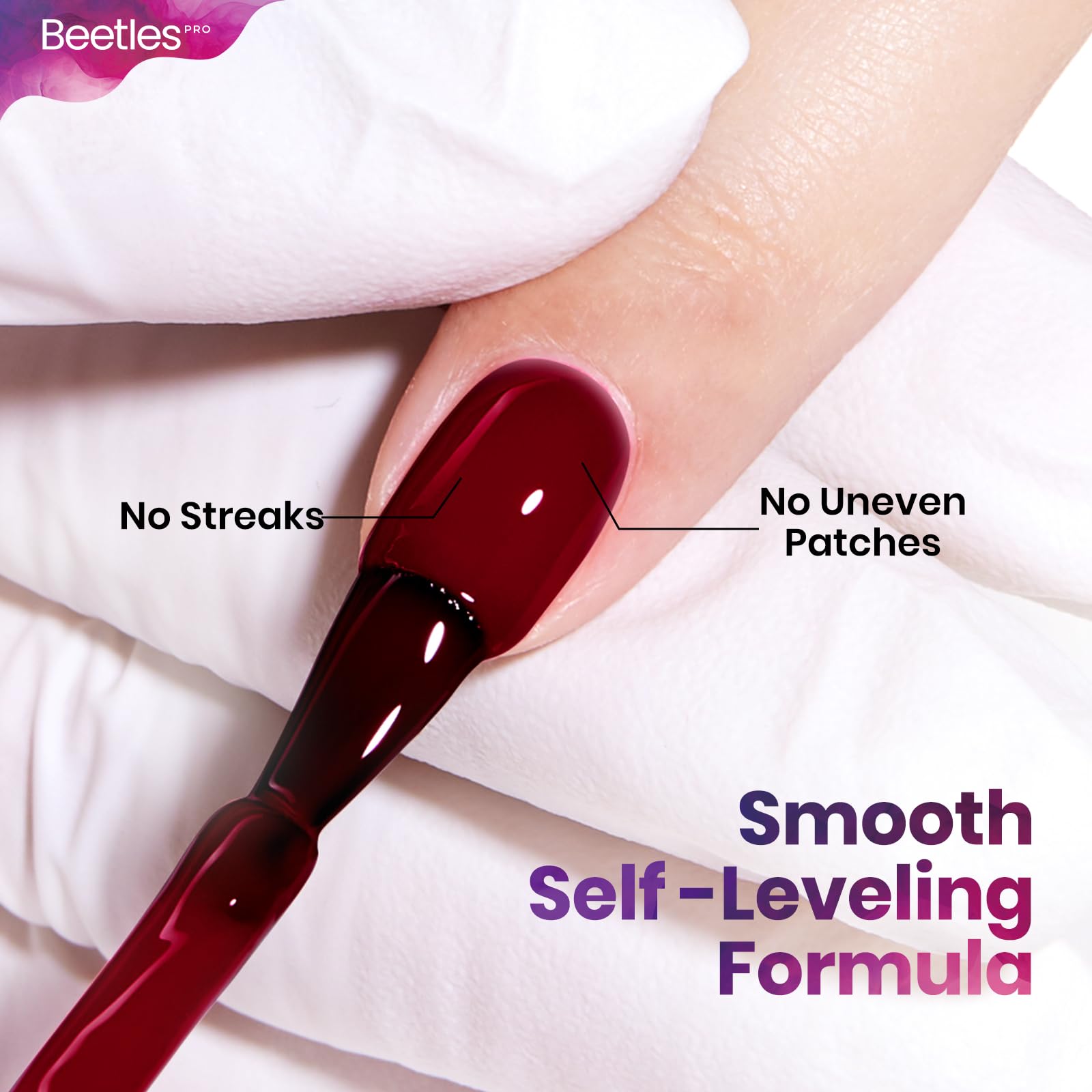 Beetles Pro Red Gel Polish - Make It Happen, Dark Burgundy Wine Red Color 20ML Gel Polish