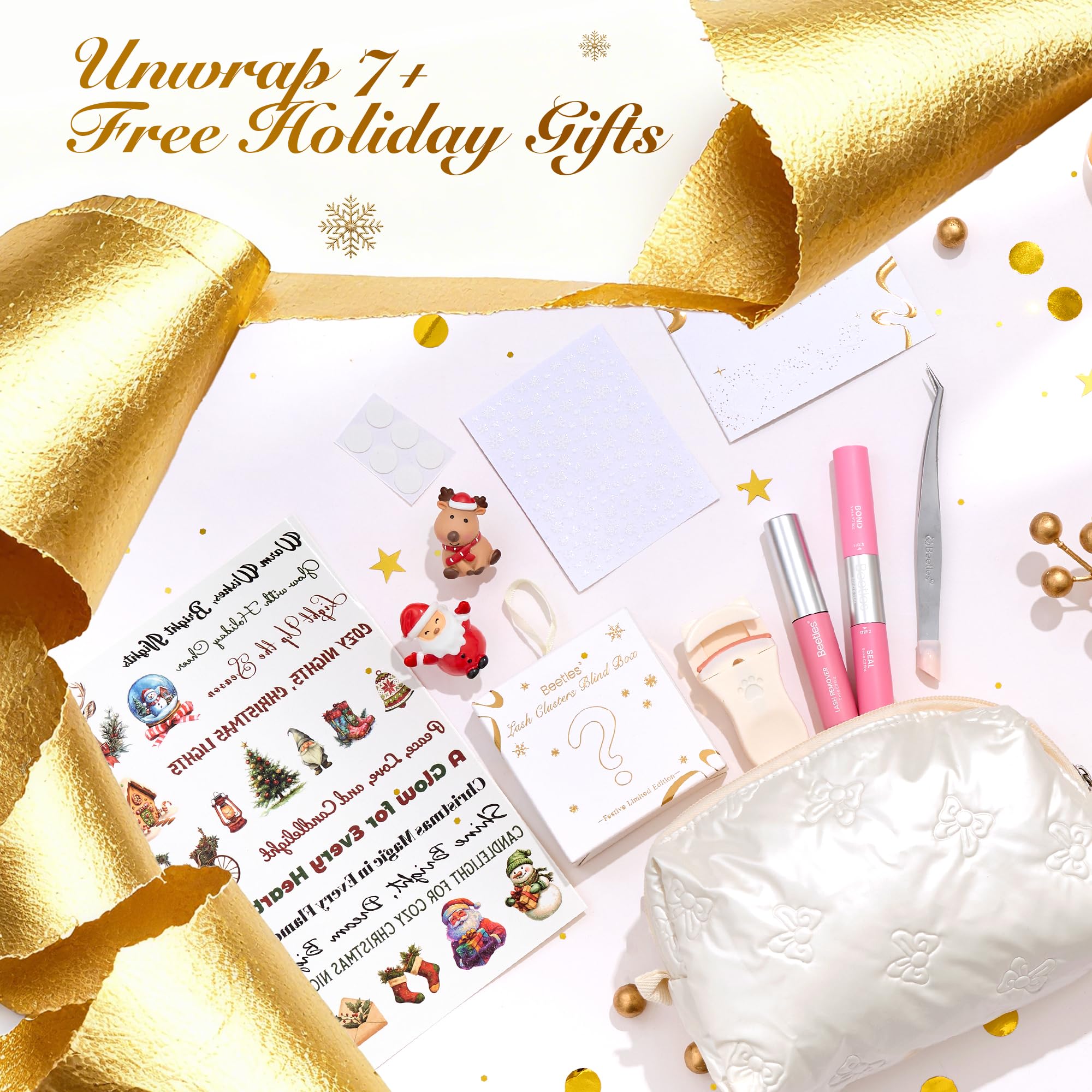 Beetles Christmas Lash Clusters Kit – DIY Eyelash Clusters Gift Set with Bond & Seal