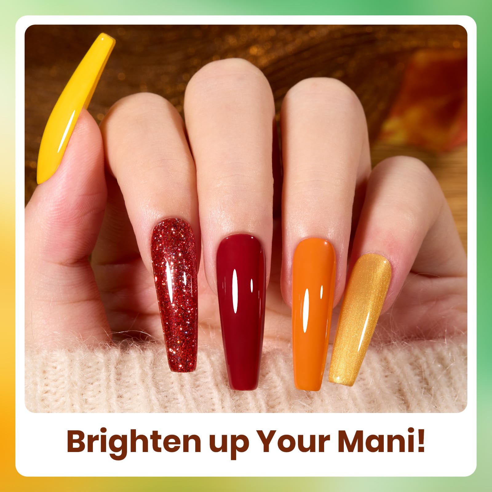 Autumn Realm - 6 Colors Fall Gel Nail Polish Set Kit