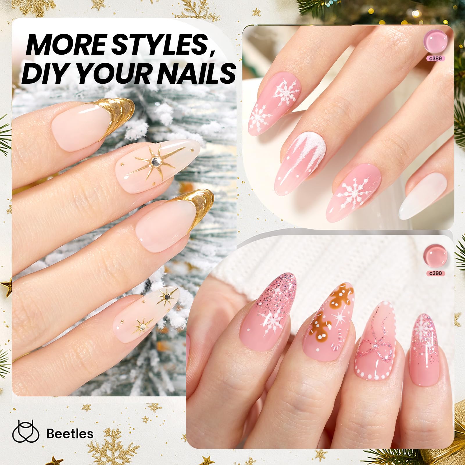 Beetles Gel Polish Rose Veil - 6 Colors Christmas Nail Kit