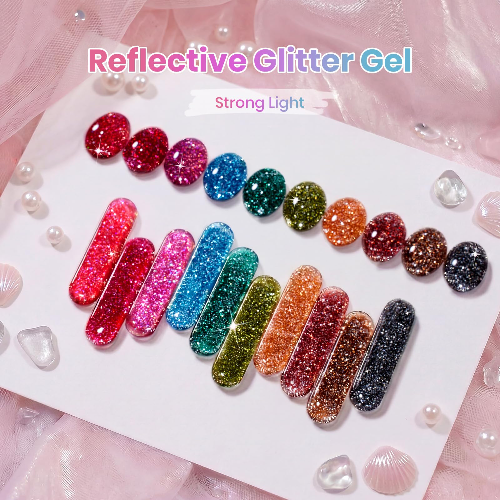 Beetles Glitter Gel Nail Polish Set Party Auras 20 Colors Sparkle and Diamond Shimmer Nail Art