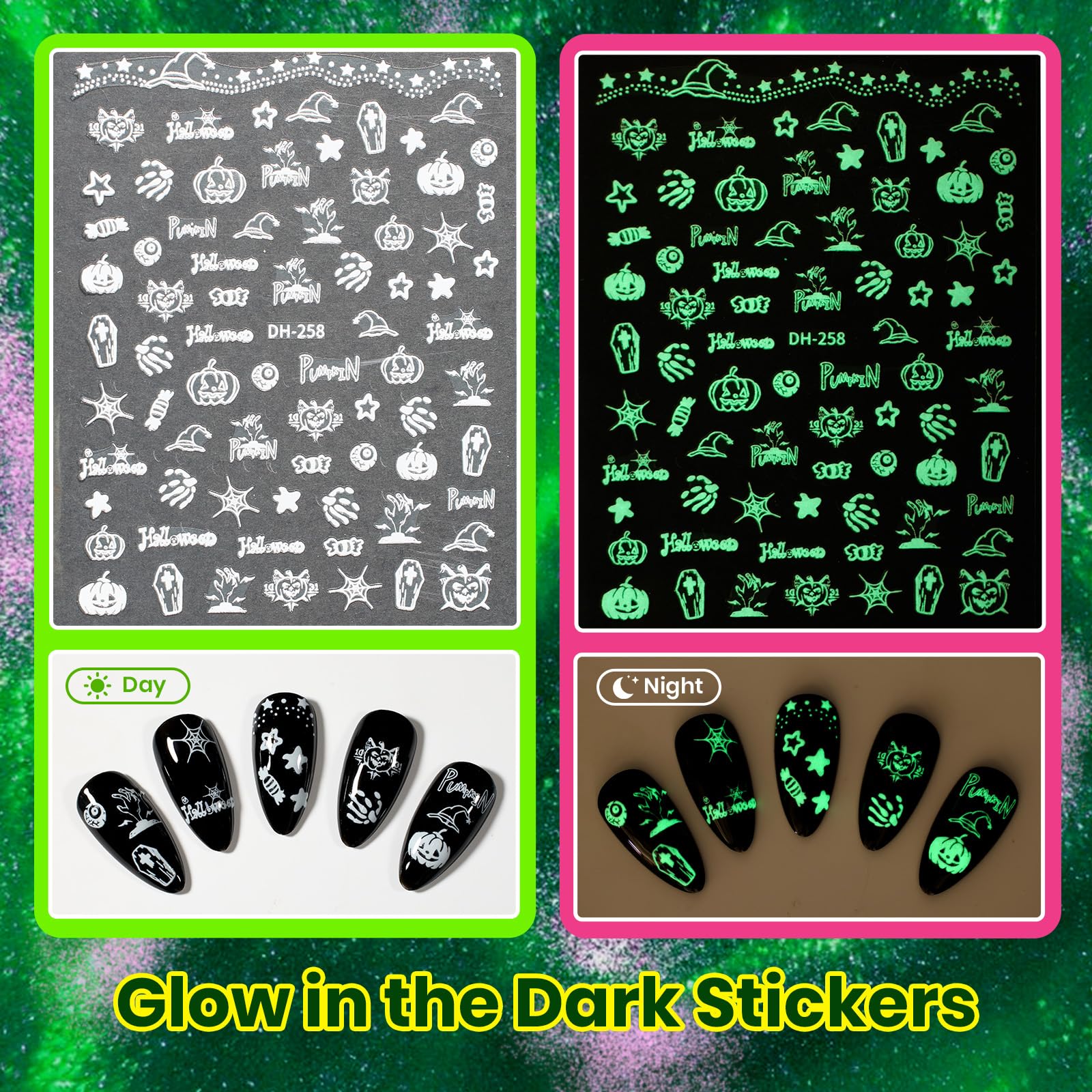 Beetles Halloween Wicked Mystic - 8 Colors Cat Eye Glitter Gel Nail Polish Set