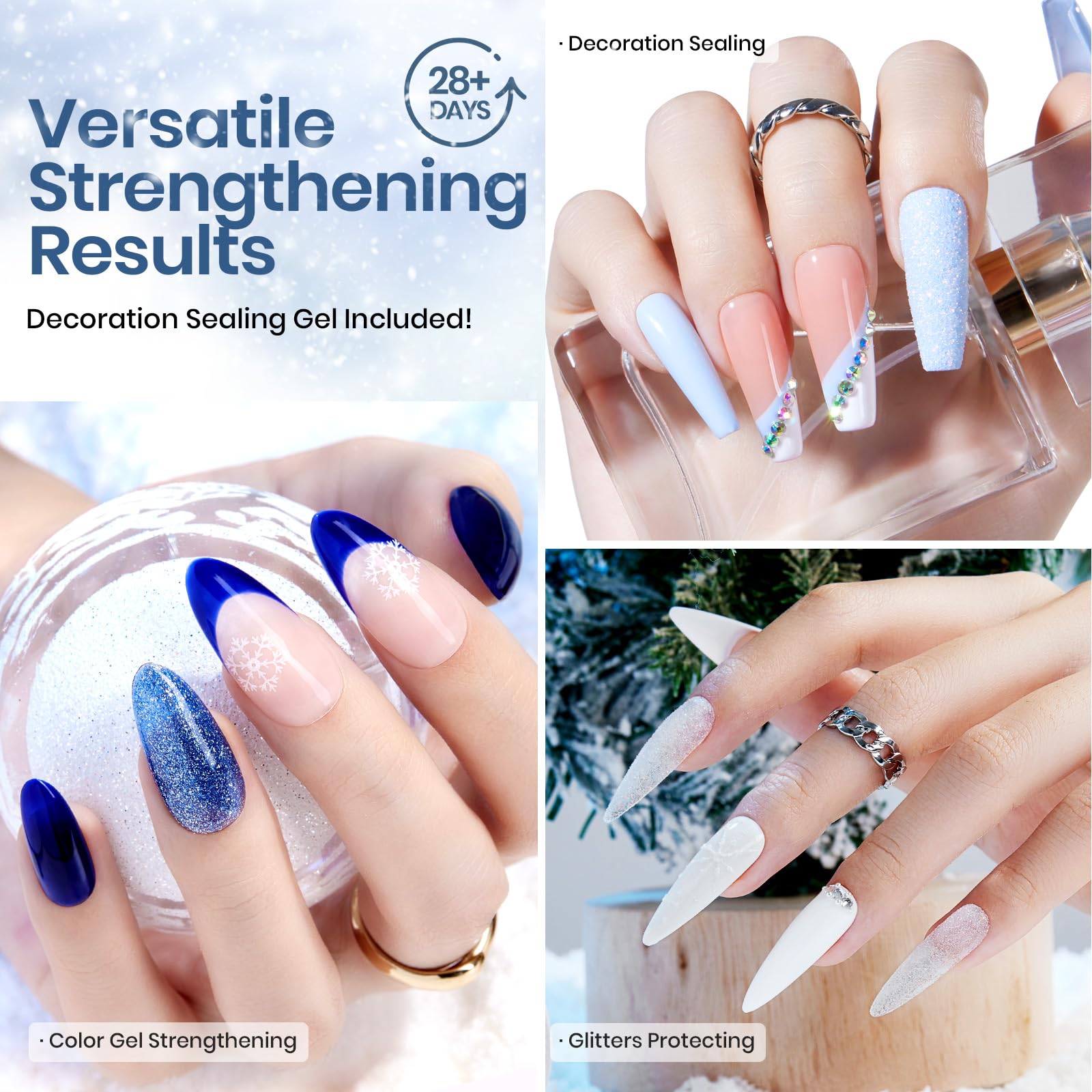 Beetles Gel Polish Winter Christmas - 5 Colors Dark Blue Glitter Gel Polish Kit