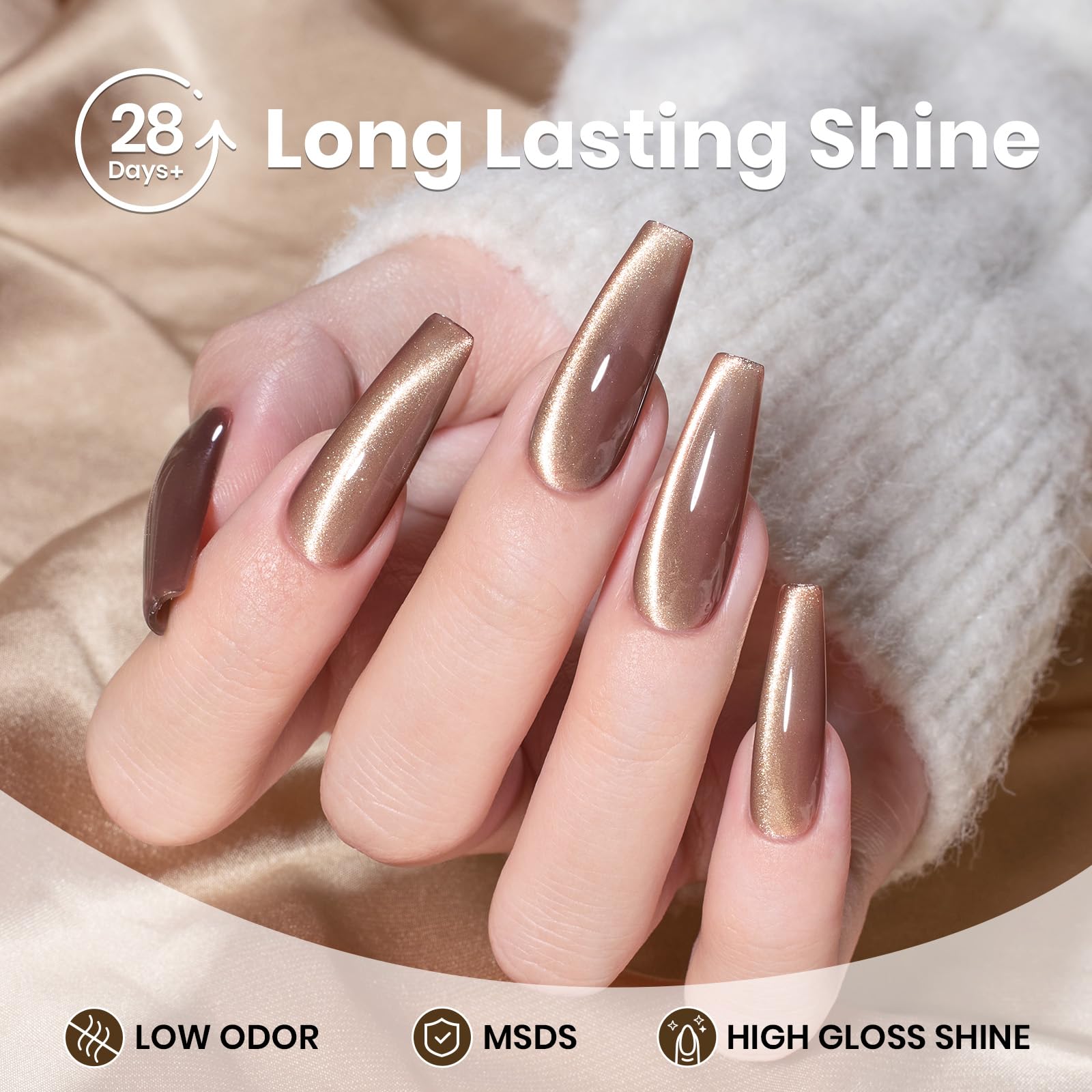 Velvet Cinnamon Cat Eye - 15ml Gel Polish Nail Colors – Beetles