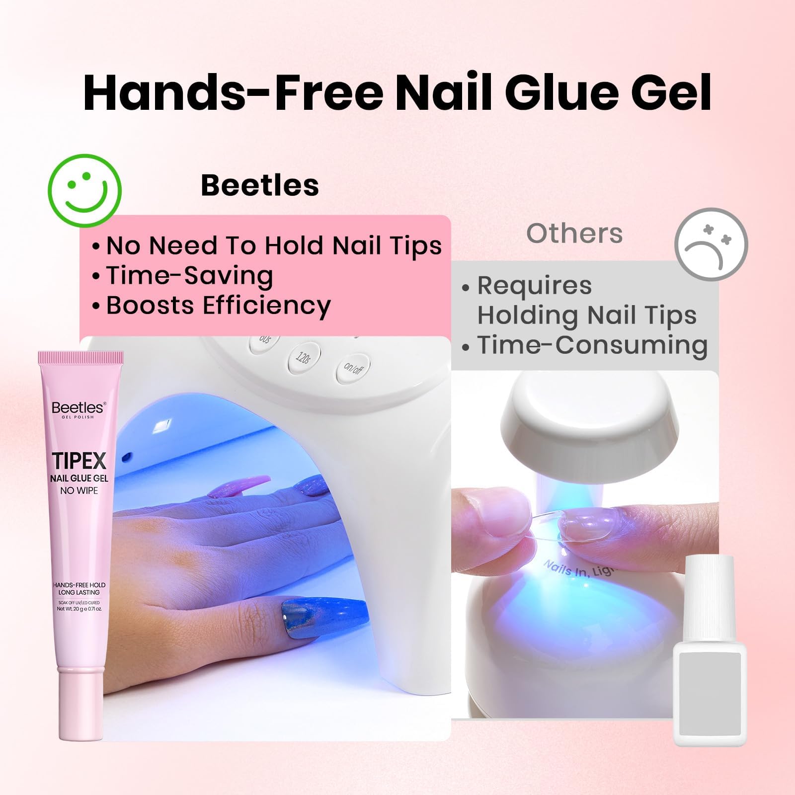 Beetles Nail Glue Essential Duo Dropper Design 20g No Wipe Hands-Free Nail Glue And 30ml Glass Dropper Nail Remover