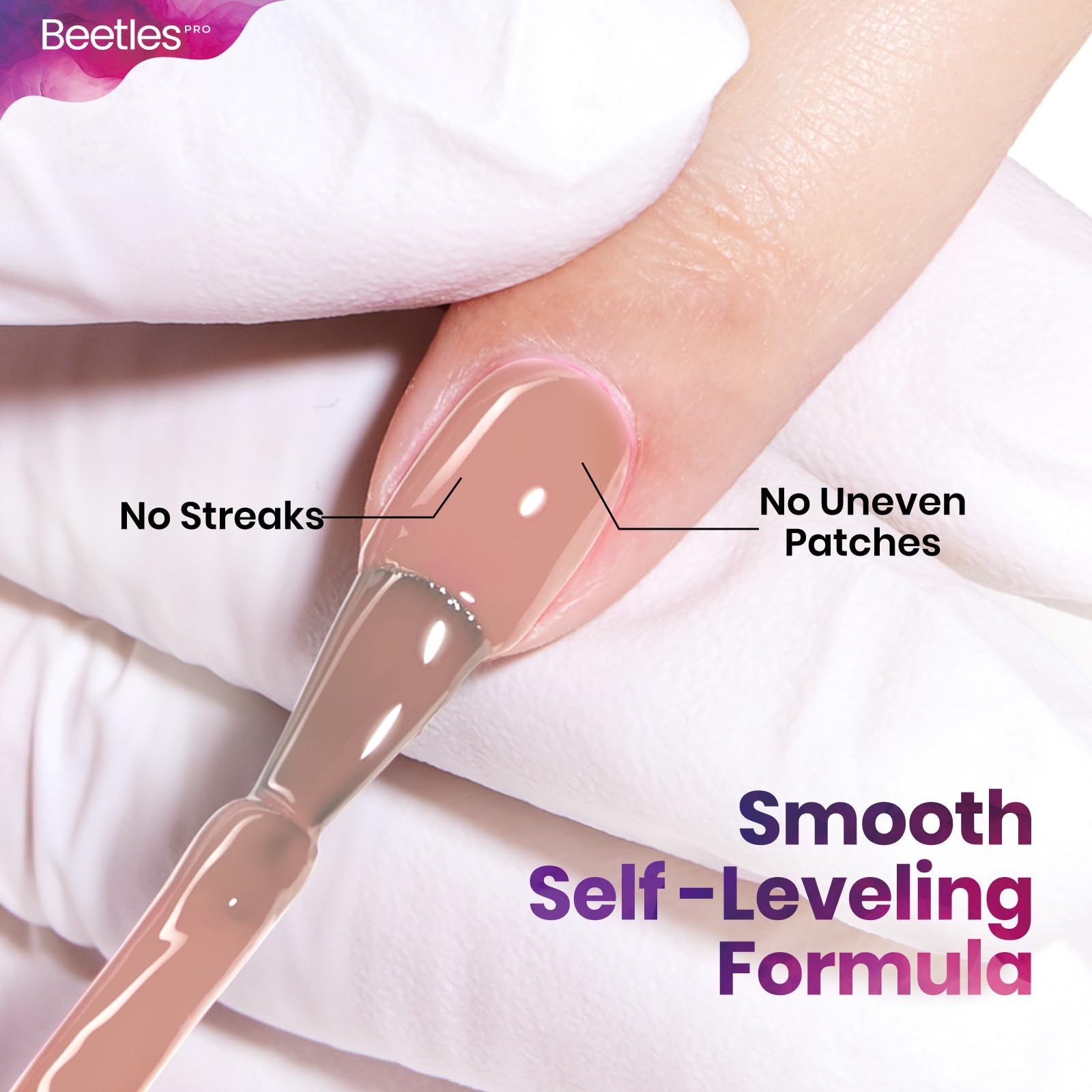 Beetles Pro Jelly Gel Nail Polish - Spring Nails Romantic Burnout, HEMA Free & TPO Free, 15ml Nude Jelly Color Gel Polish Spring