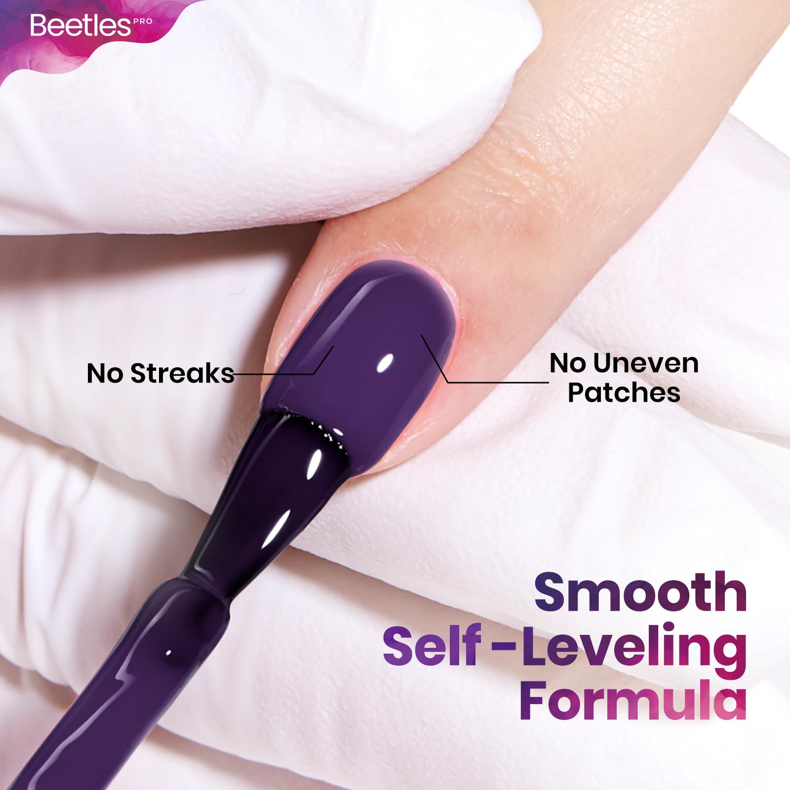 Beetles Pro Purple Gel Polish - Slightly Dramatic, Dark Purple Color 20ML Gel Polish