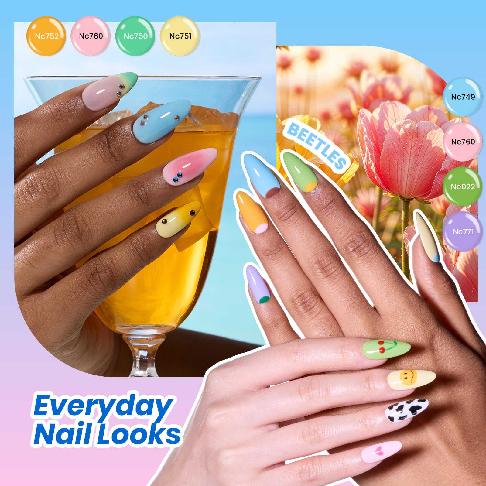 Beetles Gel Nail Starter Kit DEAL BOX Mix & Muse 20 Colors All Seasons Shades All-in-One Mani Set
