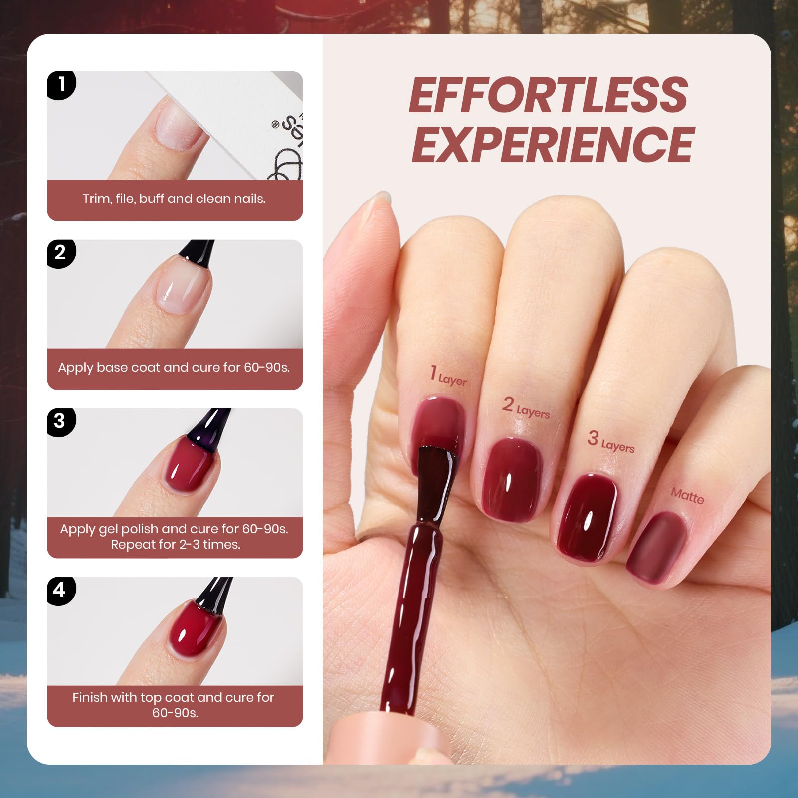 Midnight Syrup - 6 Colors Jelly Fall Gel Nail Polish Set