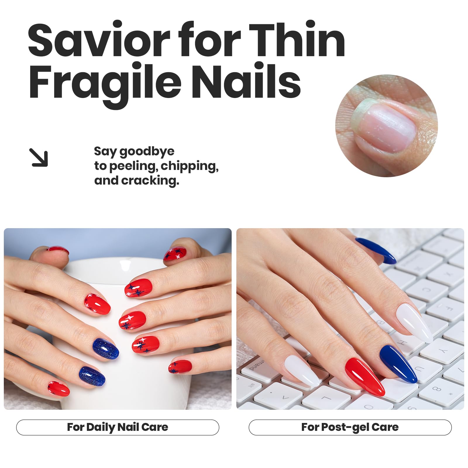 Midnight Fireworks - 6 Colors Red White and Navy Blue Fireworks Gel Nail Polish