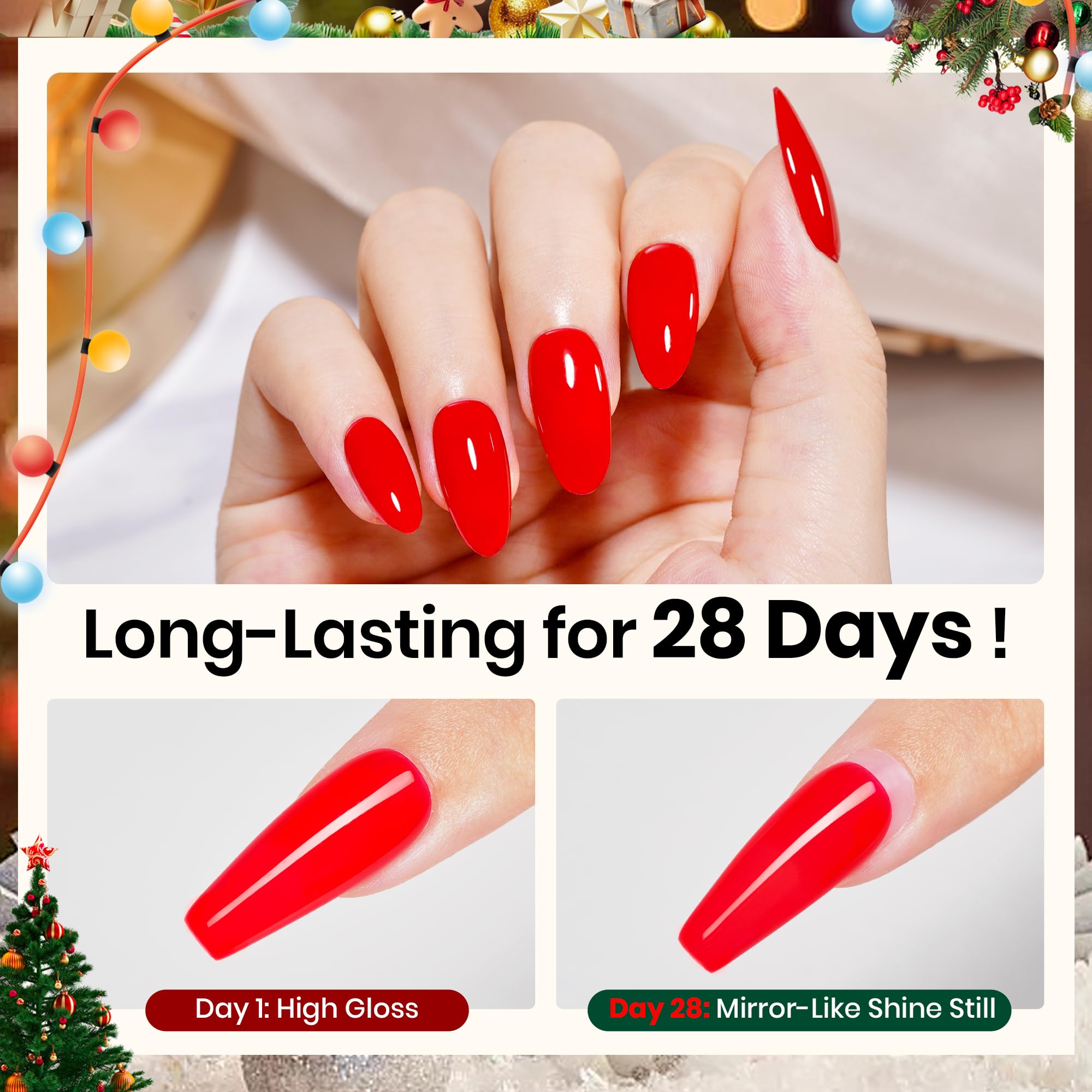 Beetles Christmas Limited Gel Top Set - 2Pcs 15ml Top Coat Gel Nail Polish