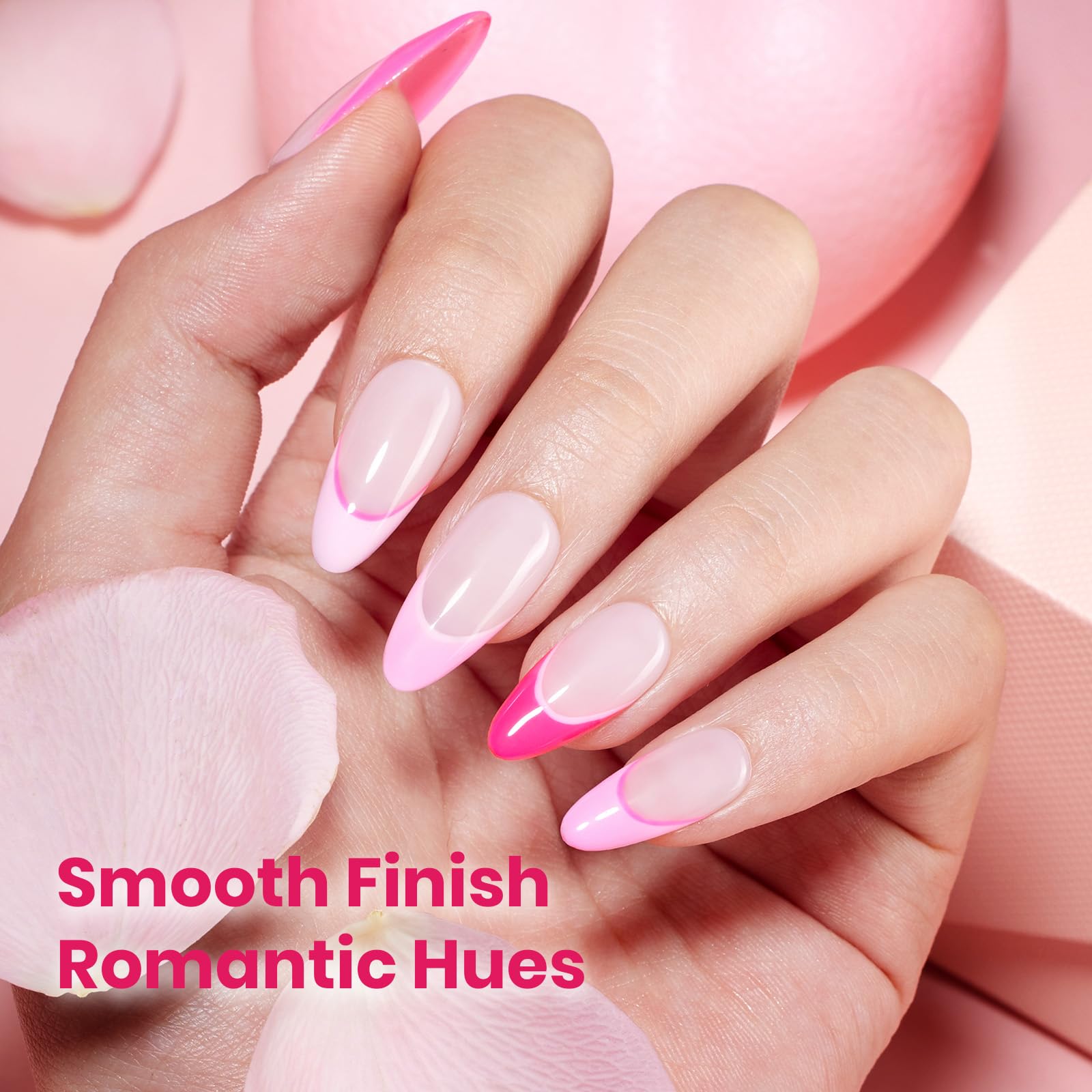 Beetles Valentines Pink Gel Polish Set - Romance in Air Collection 15Ml Bright Neon Light Hot Pink Colors