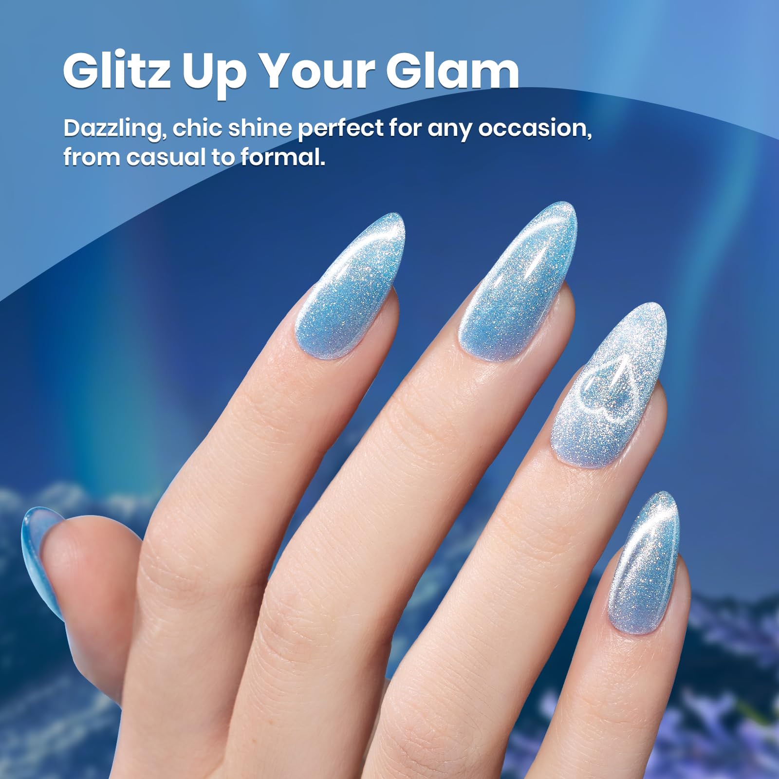 Arctic Aurora Cat Eye |15ml Gel Polish Silver Nail Colors