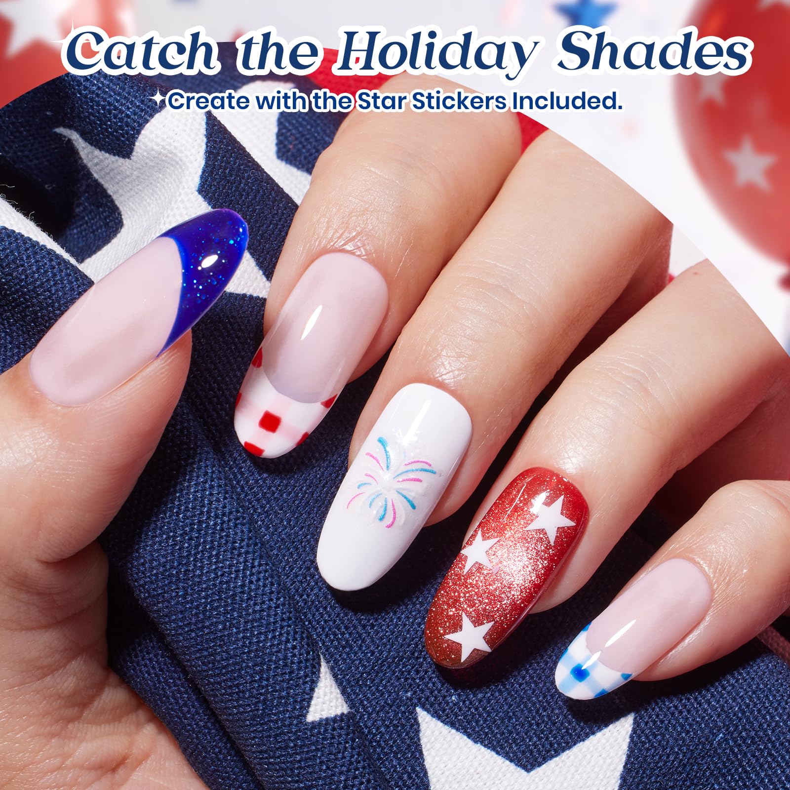 Song Of Freedom Colors| 6 Colors Red White Blue Gel Nail Polish With Cat Eye