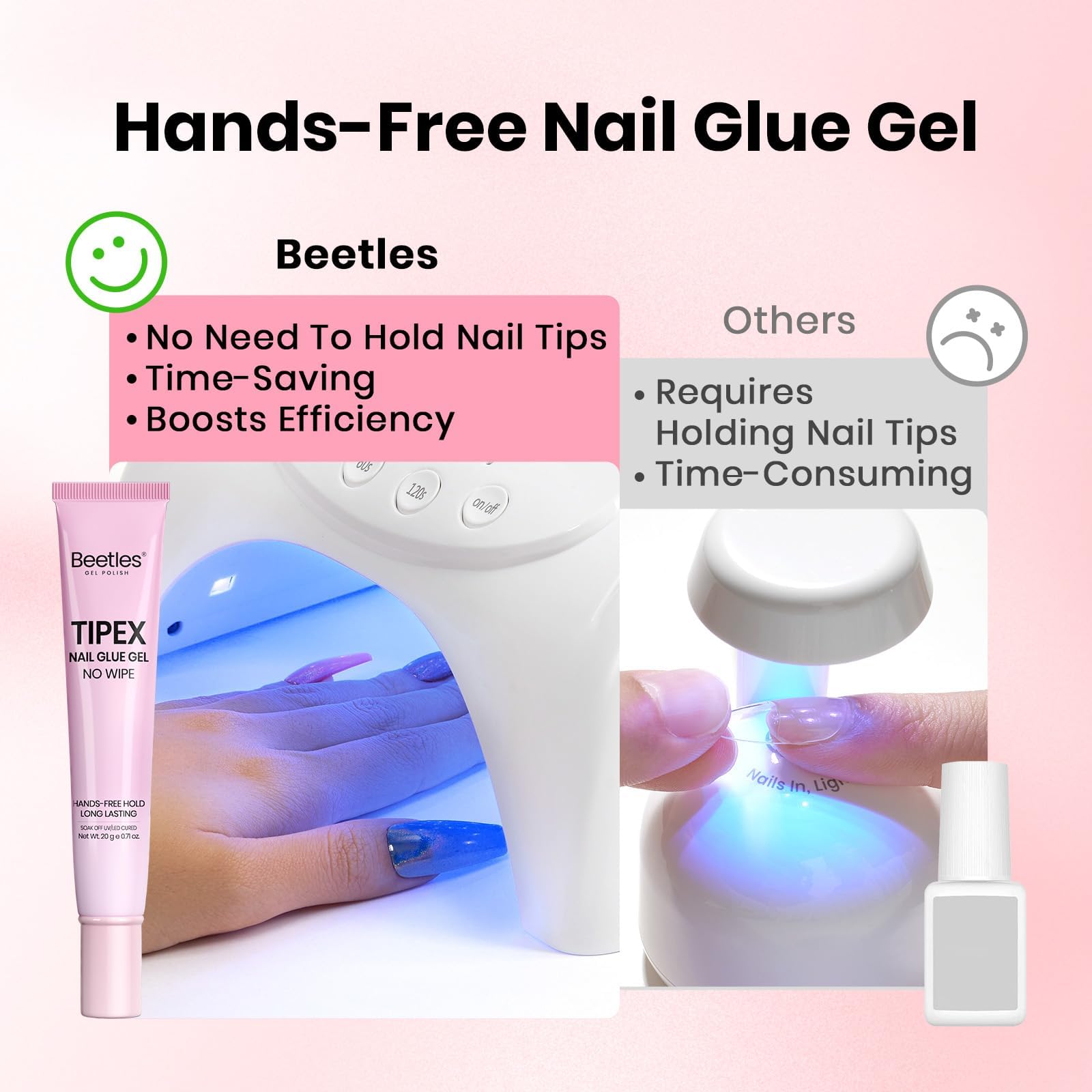 Beetles Nail Glue Essential Duo 20g No Wipe Hands-Free Nail Glue And 10ml Nail Remover With Nail Tools