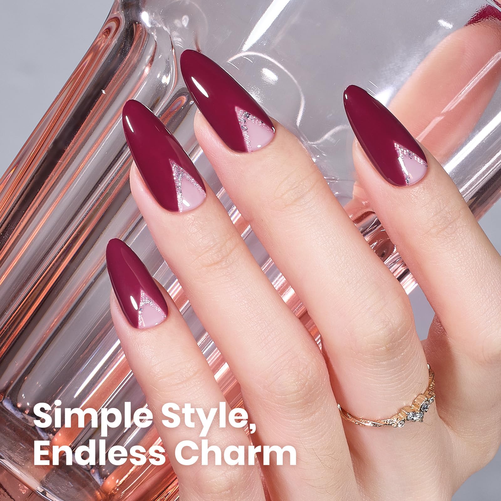 Beetles Gel Polish Hema-Free Winter Nails Burgundy Red- 8ML