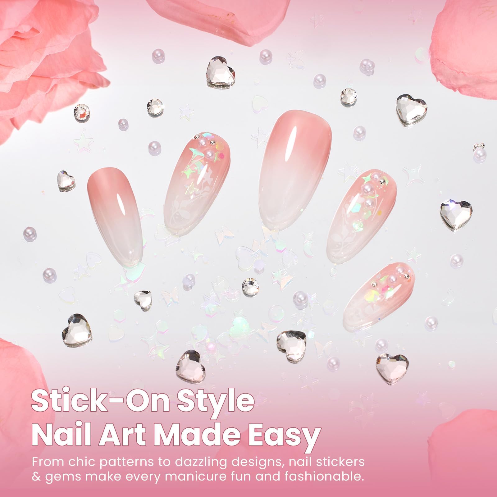 Rose Garden - 5 Colors Walk Nude Pink Gel Polish Set with Base Top Coat