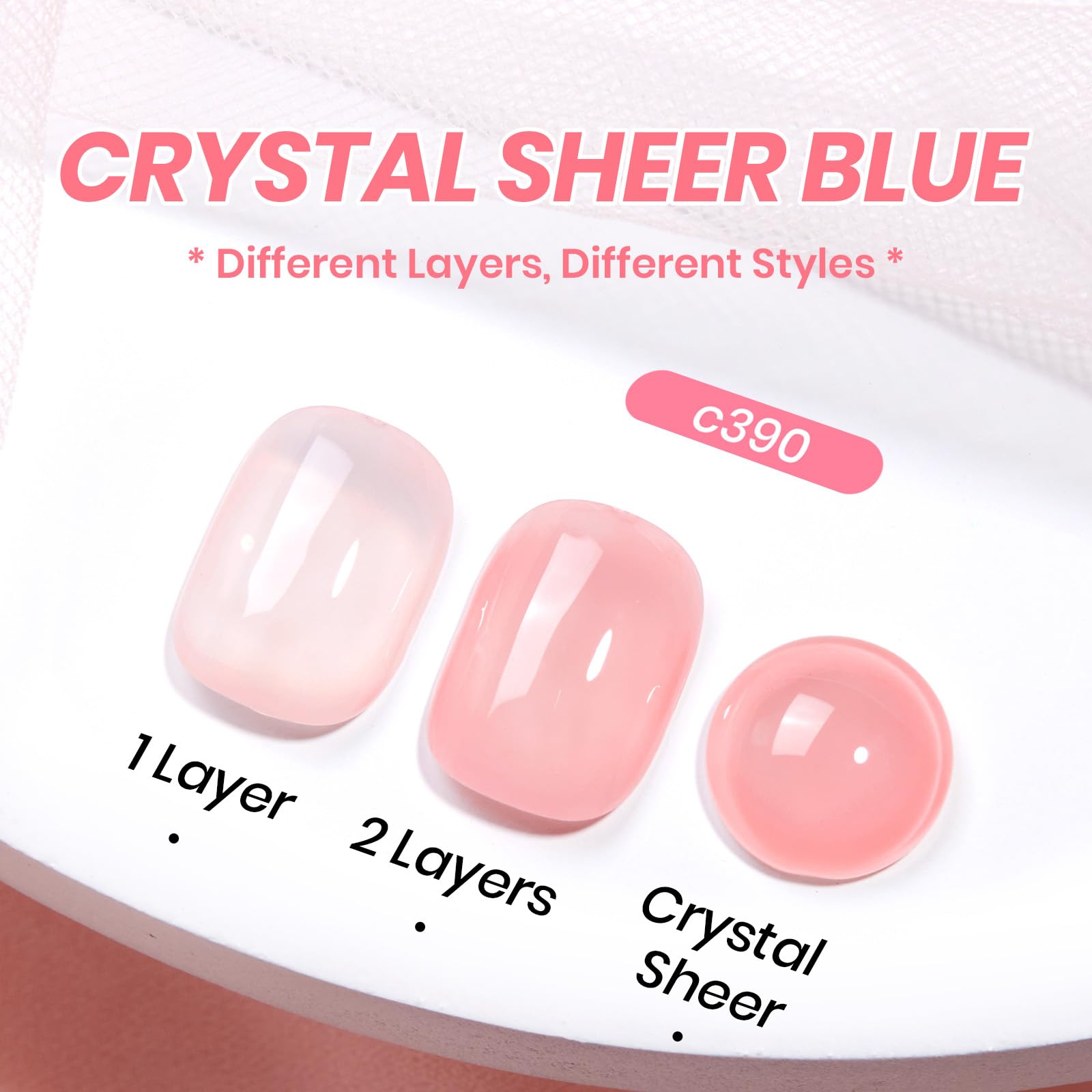 Beetles Peach Juicy Shine Jelly Gel Nude Pink 15ml  Gel Nail Polish Sheer Translucent Effect