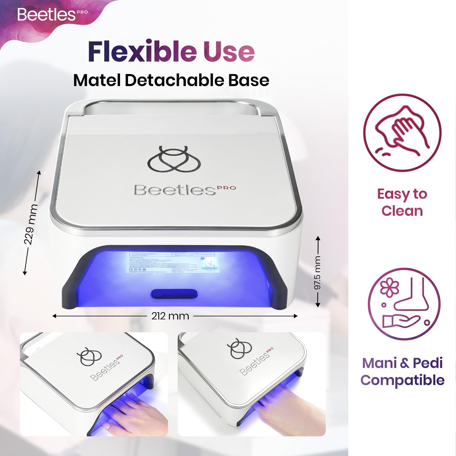 Beetles Pro Flashcure UV LED Nail Lamp 24 Triple Source Beads Gel Polish Fast Drying Nail Dryer