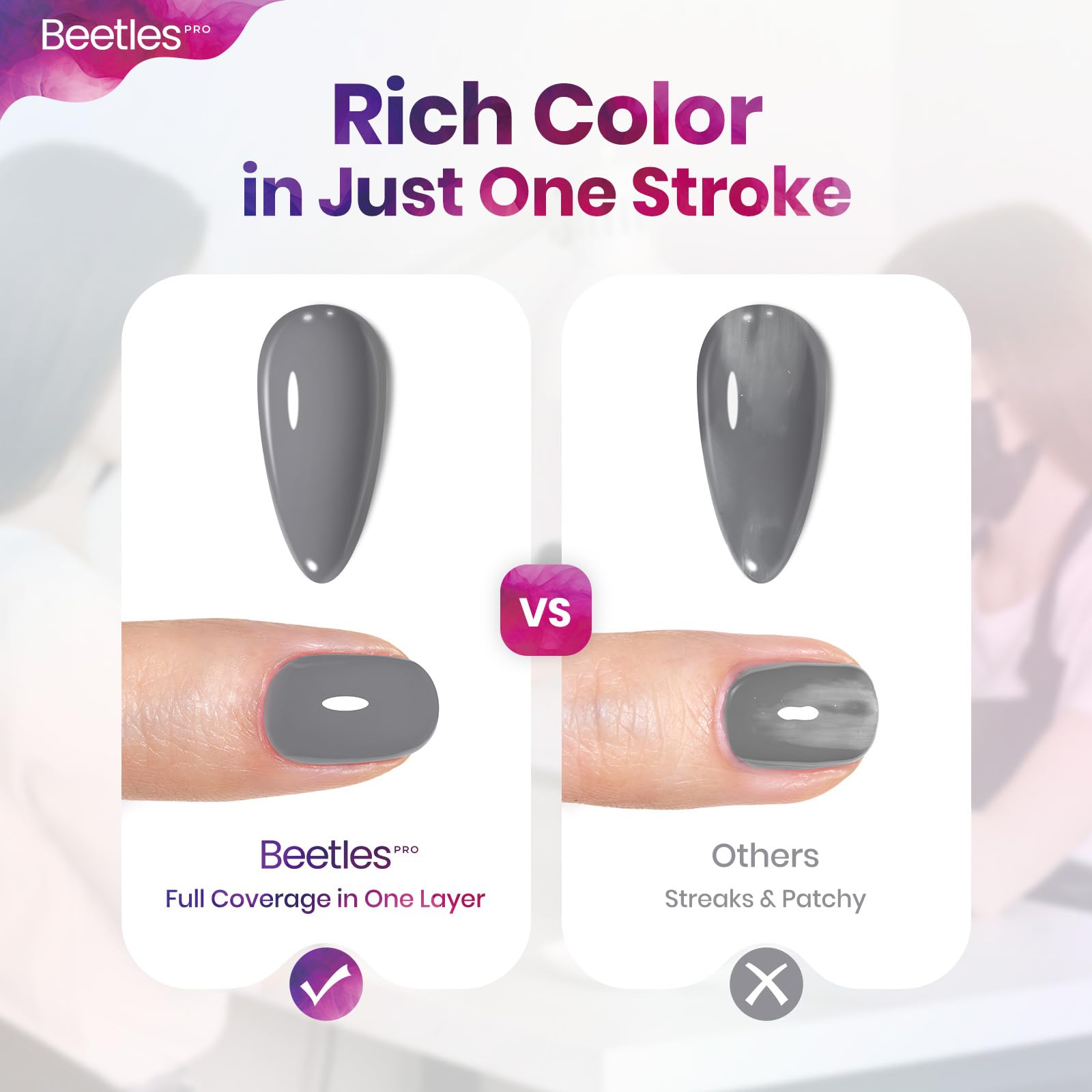 Beetles Pro Grey Gel Polish - Dead Air Dark Grey Color 20ML Gel Polish