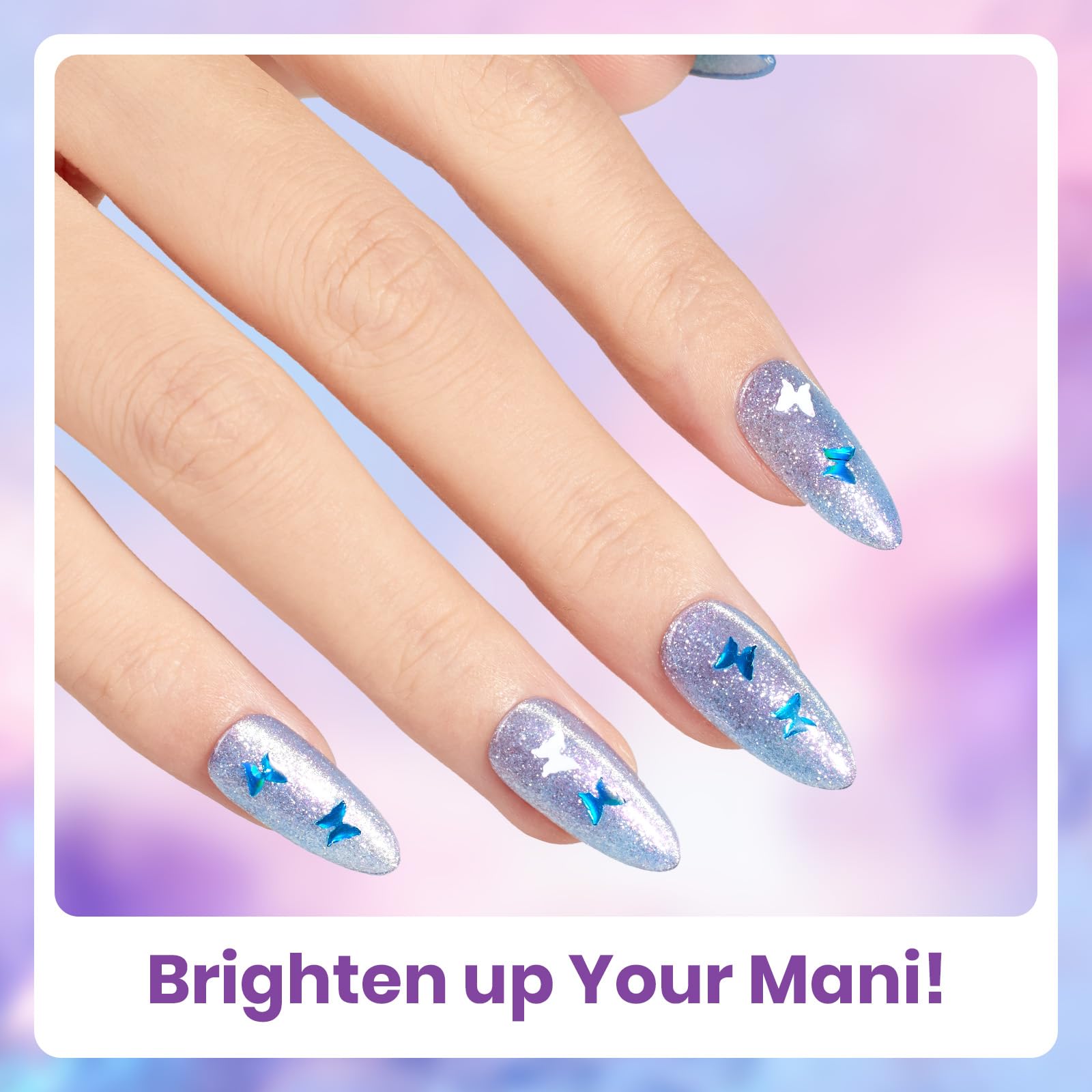 Beetles Purple Gel Nail Polish Set - Dreamscape Wander 6 Colors Purple Glitter Shimmer Cat Eye Gel Polish Kit