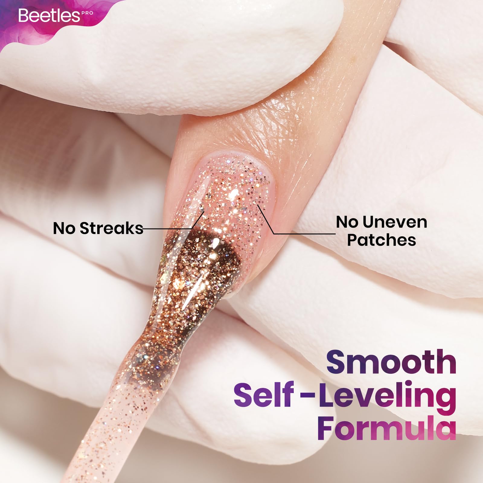 Beetles Pro Glitter Gel Polish - Ignite Sparks Pink Glitter Color 20ML Gel Polish