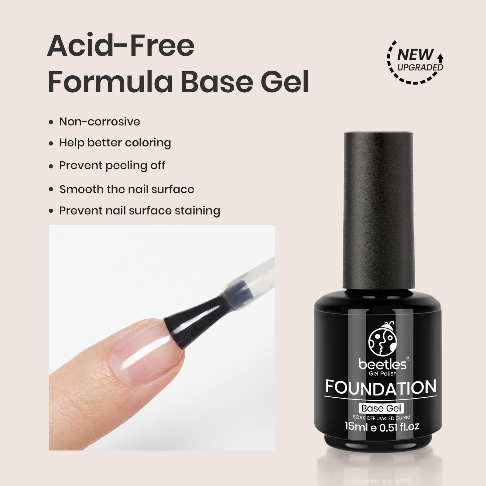 Beetles Gel Base Coat - 1Pcs 15ml Base Gel Nail Polish