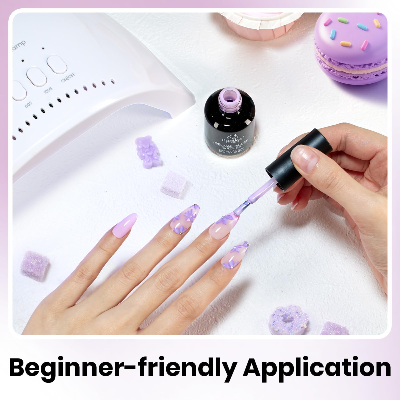 beetles Lavender Purple Gel Polish - 1pc 15ml lilac Pale Purple Violet Mauve Color Milky Taro Soak Off Uv LED Nail Lamp Polish Nail