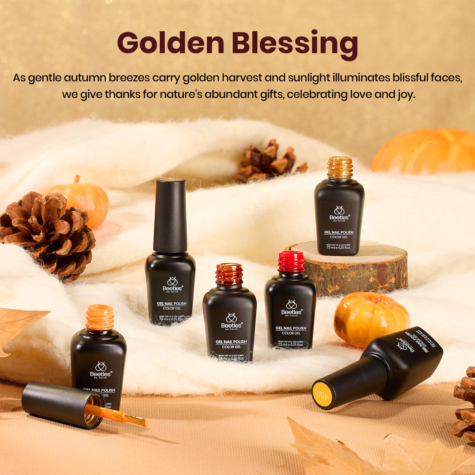 Golden Blessing - 6 Colors Fall Gel Nail Polish Set Kit
