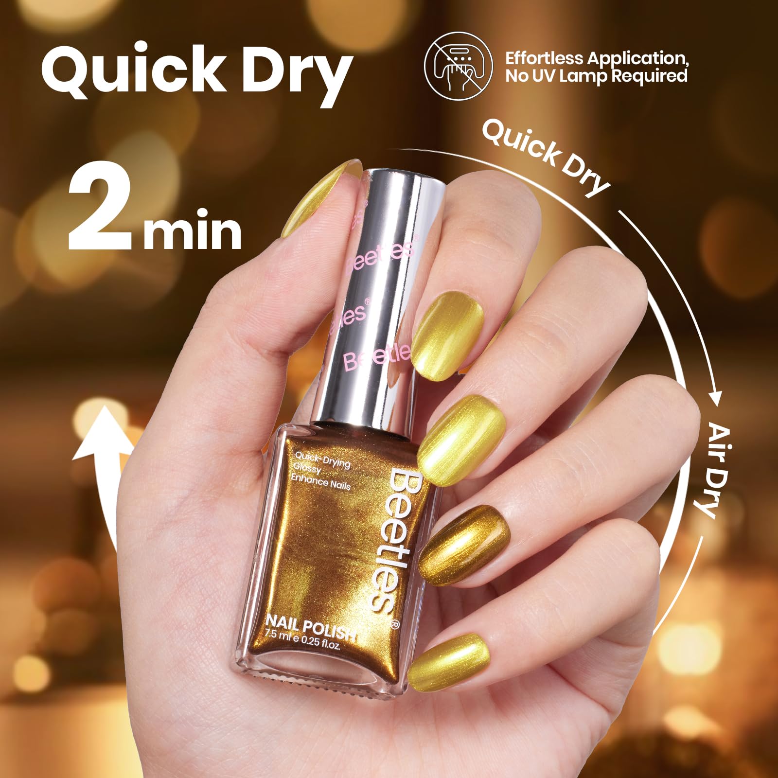 Beetles Gilded Dreams Air Dry Fall Glitter Nail Polish Set 6 Colors 7.5ml Each