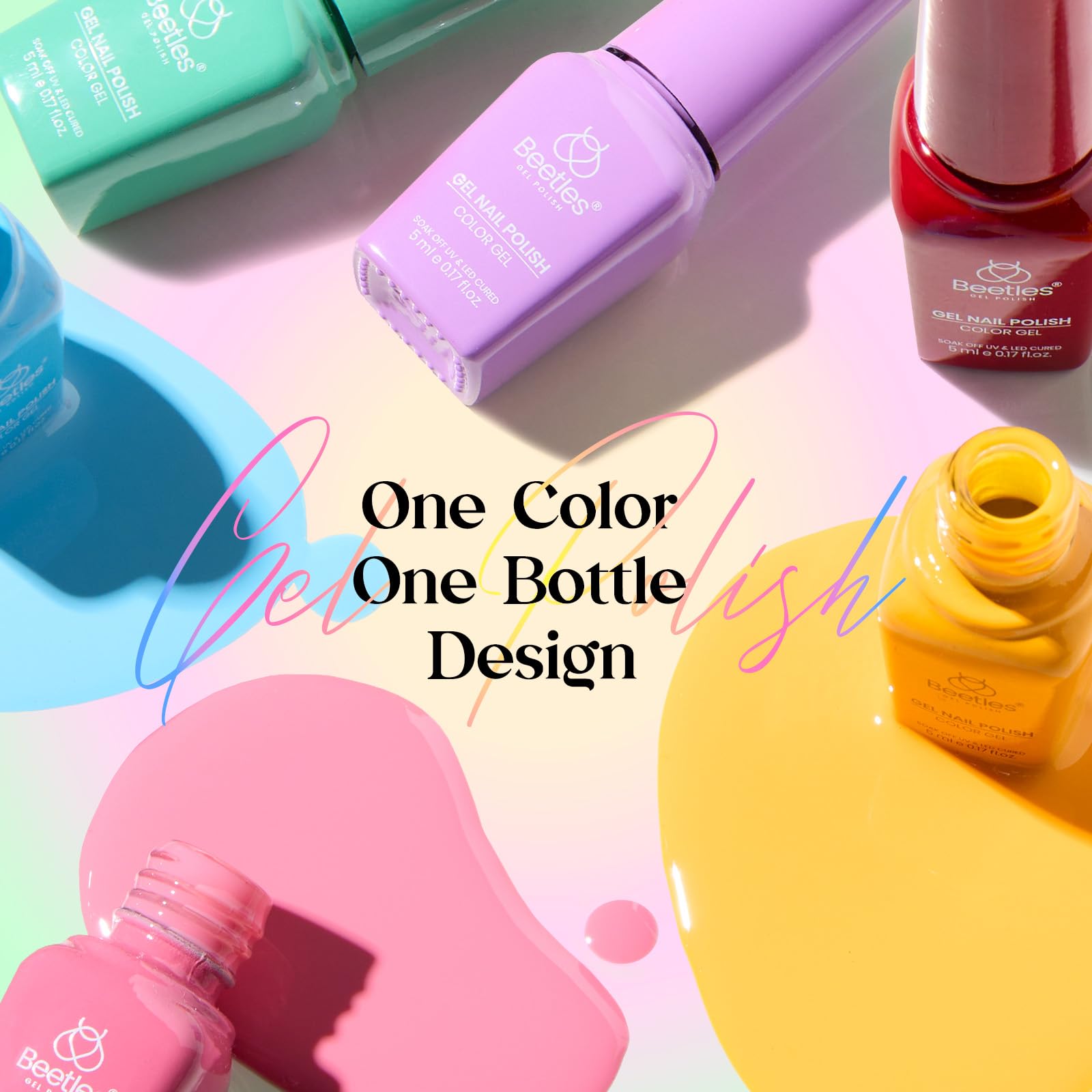 45 PCS ALL-IN-ONE NAIL KIT - 25 Colors Upgrade Colorful Bottle Gel Starter Kit