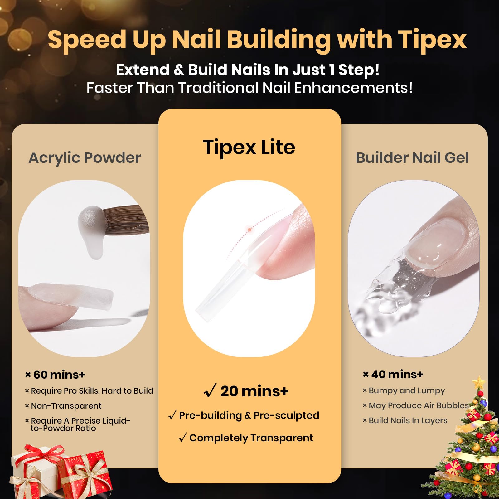 Beetles Tipex Lite Apex Nail Tips - Square Long 256pcs 16 Sizes