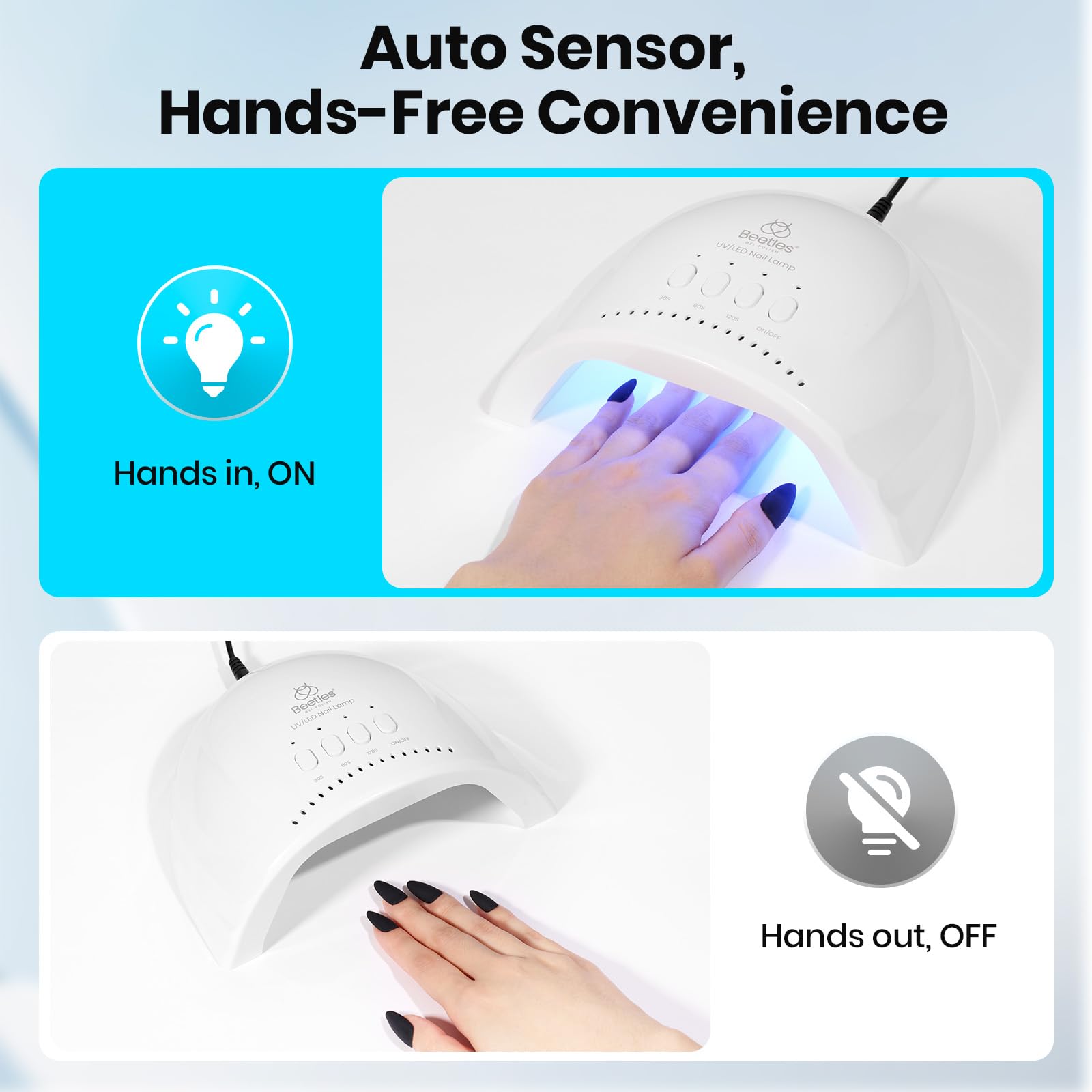 Beetles UV Nail Lamp - LED Nail Lamp with 3 Timer 30/60/120s UV Light