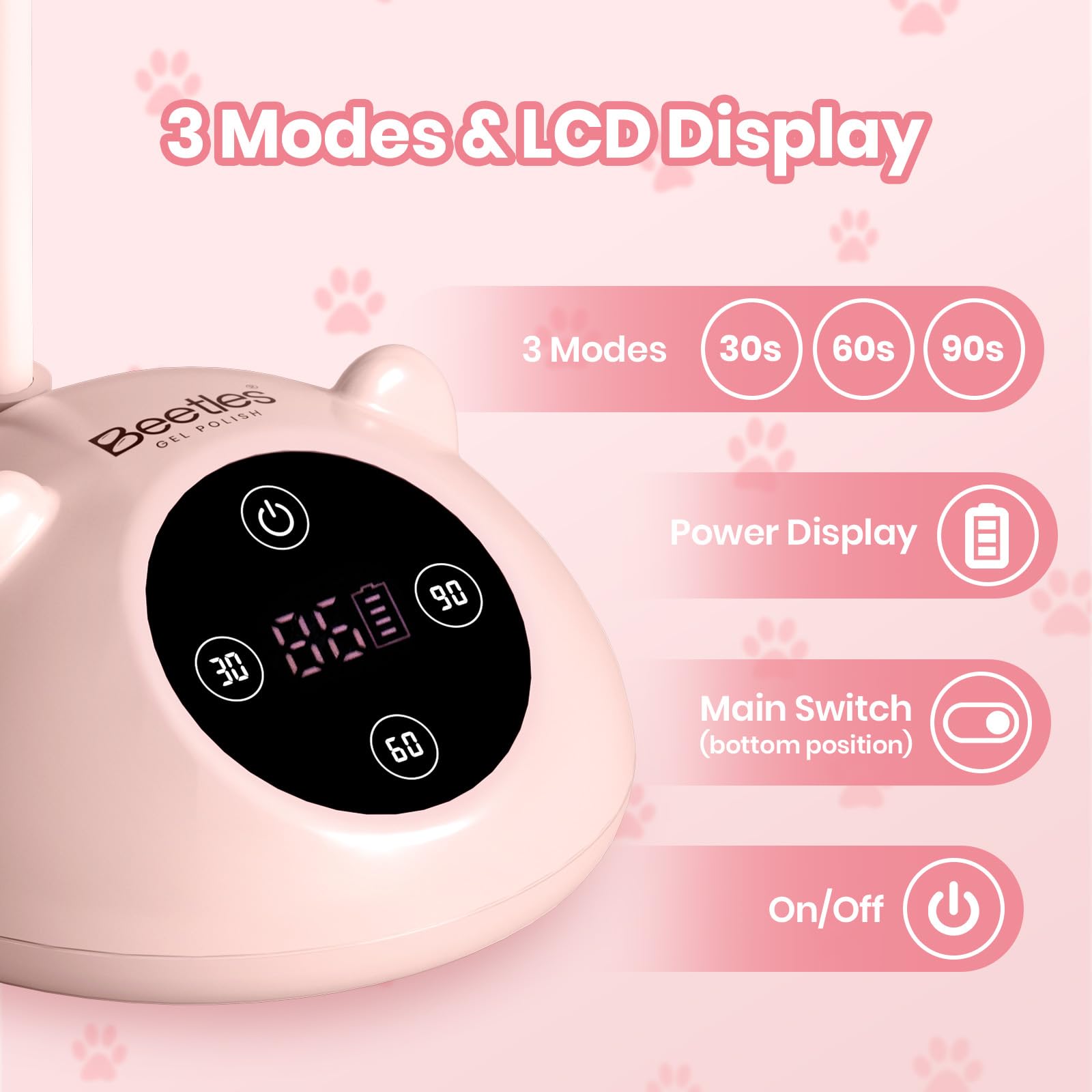 Beetles 360° Flexible Gooseneck UV Nail Lamp Pink Color