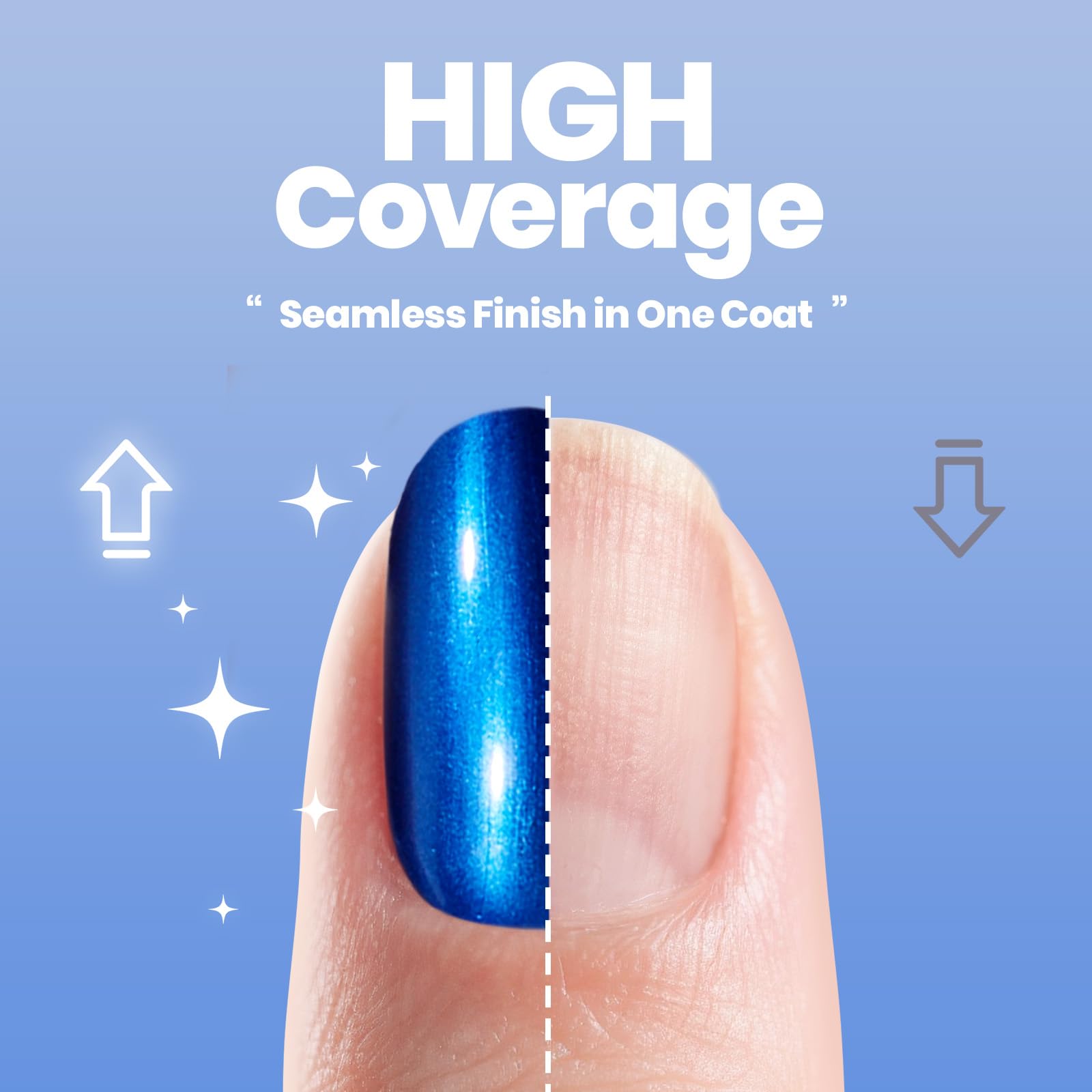 Beetles Blue Mirror Nail Polish - Shine Blue 15ml Chrome Nail Polish Metallic Effect Quick-Drying Glossy Finish Easy Application
